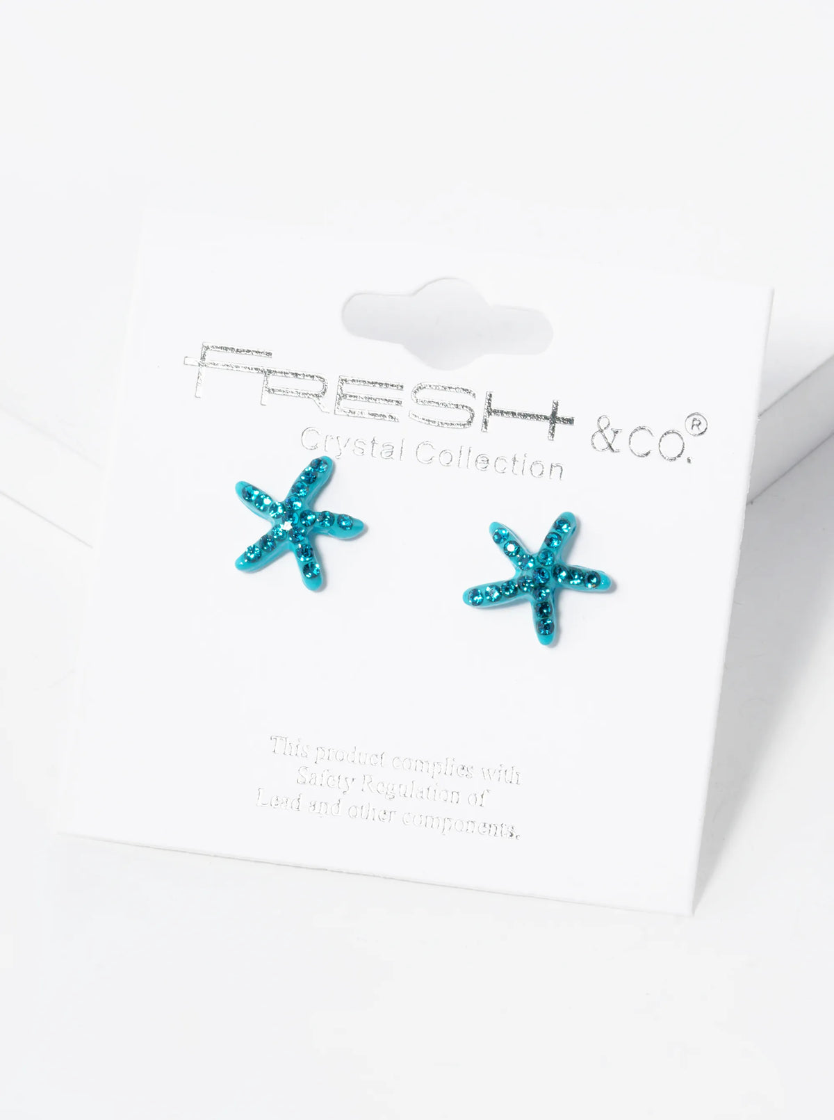 Crystal Pave 8mm Starfish Post Stud Earrings