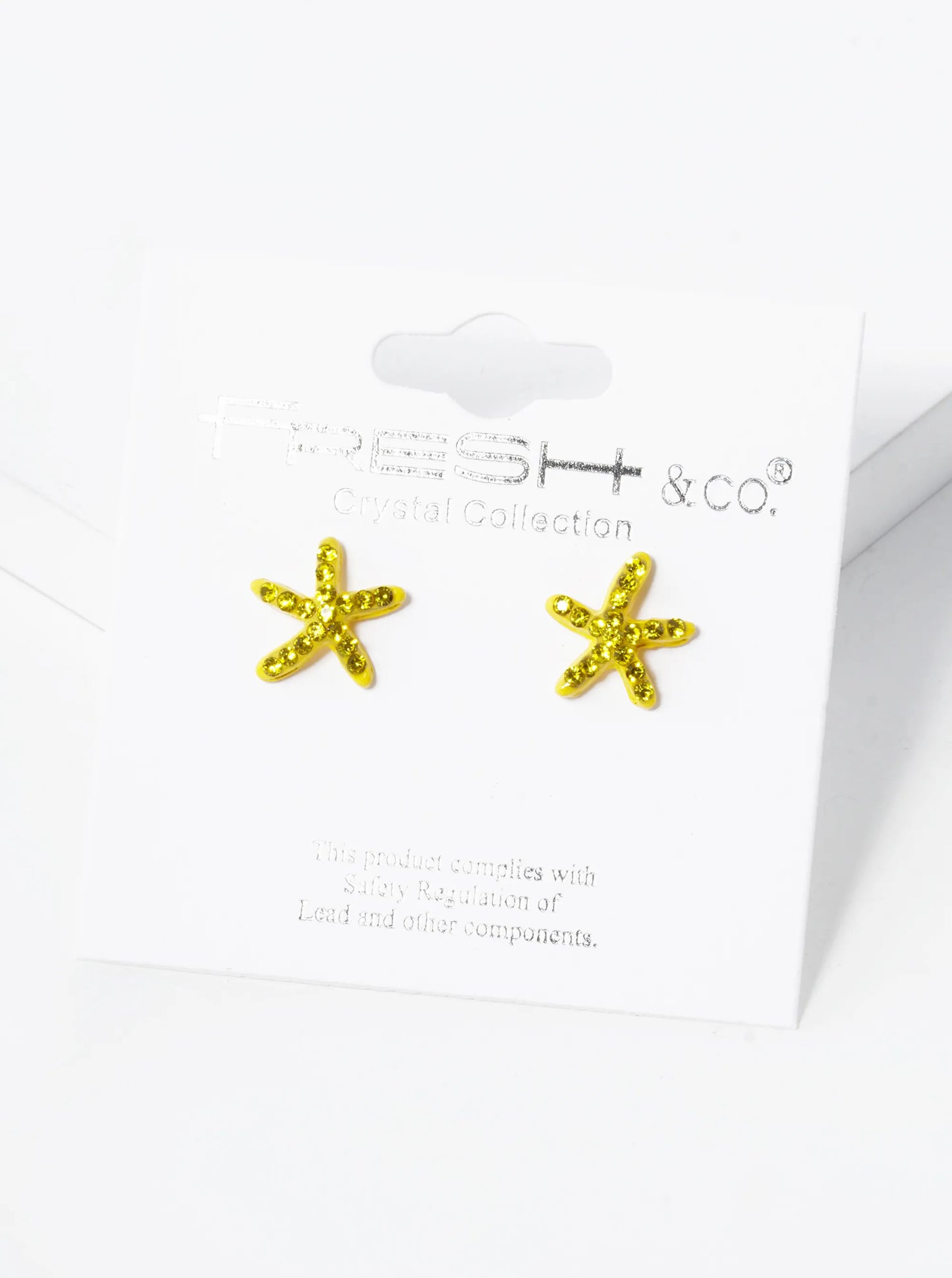 Crystal Pave 8mm Starfish Post Stud Earrings