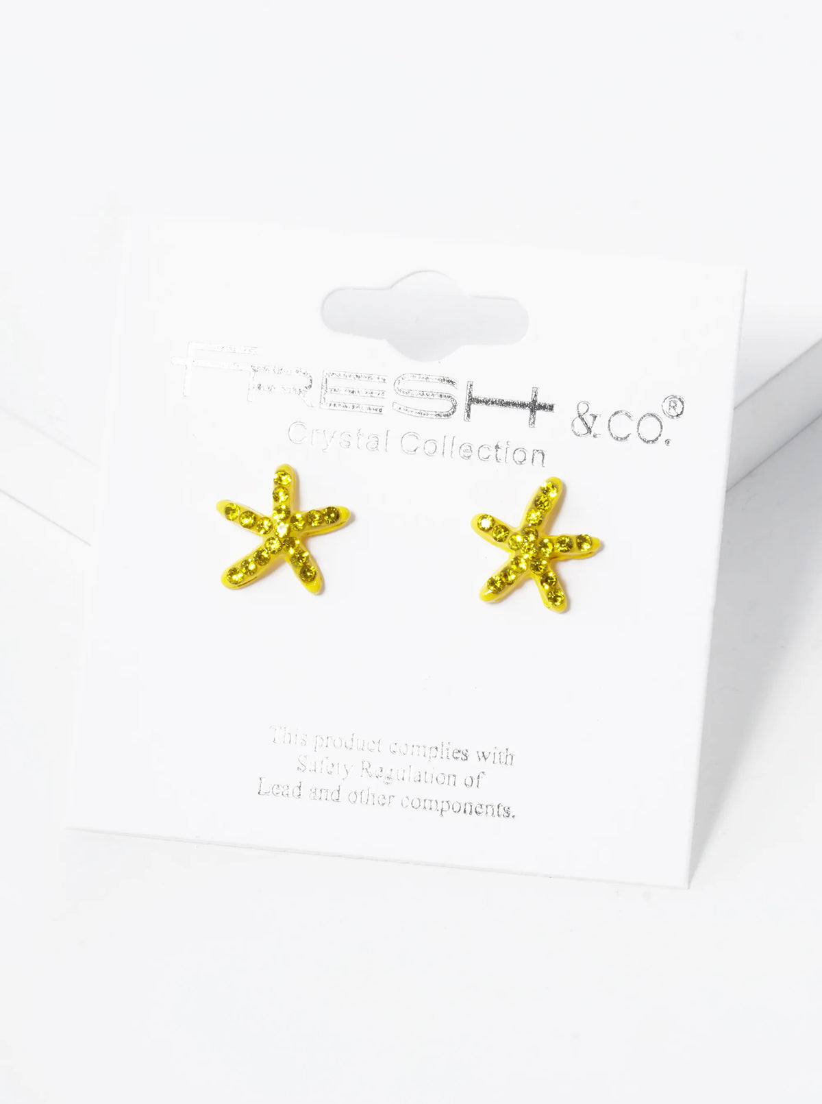 Crystal Pave 8mm Starfish Post Stud Earrings