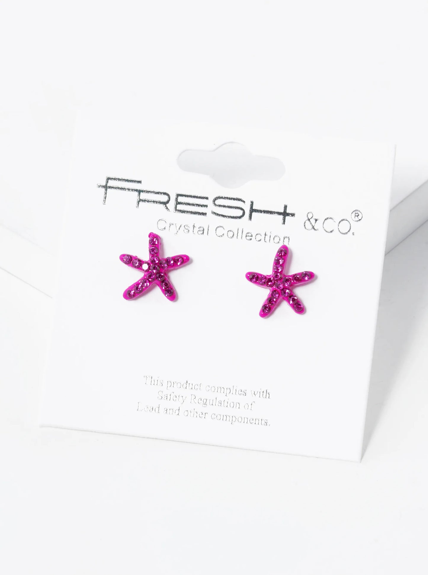 Crystal Pave 8mm Starfish Post Stud Earrings