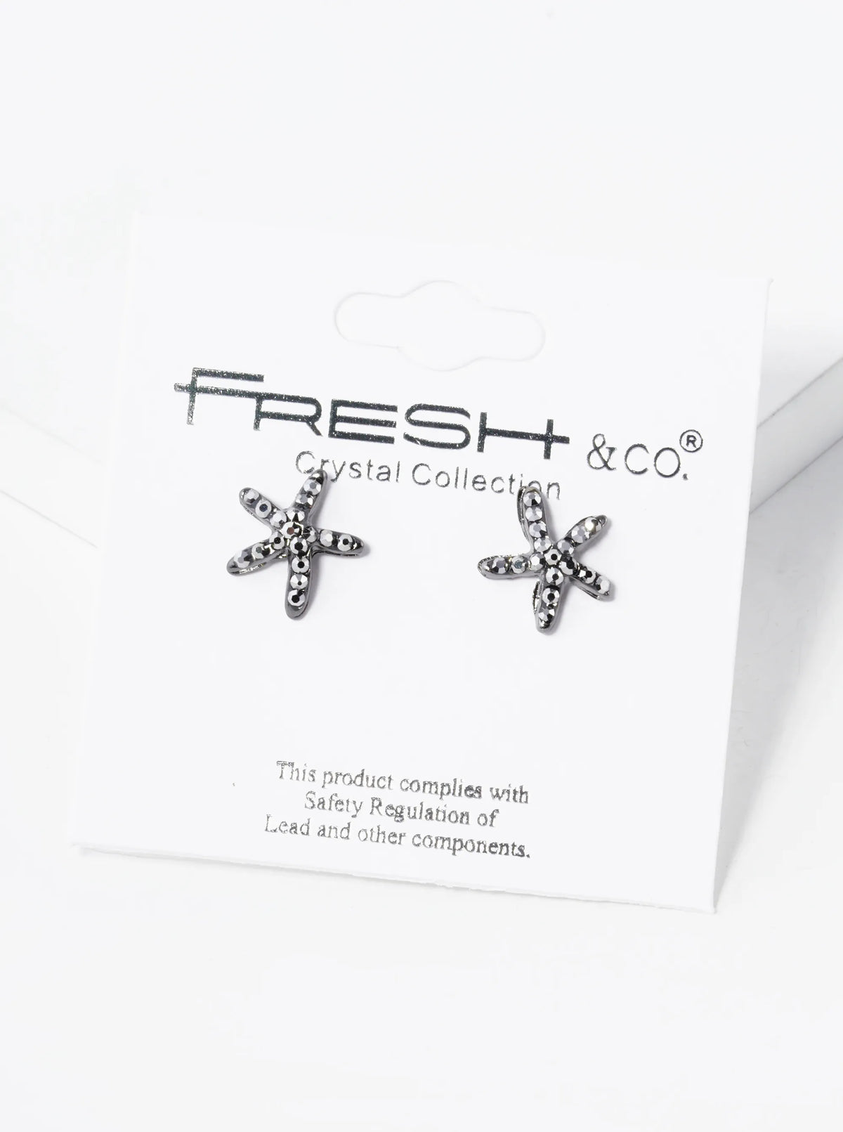Crystal Pave 8mm Starfish Post Stud Earrings