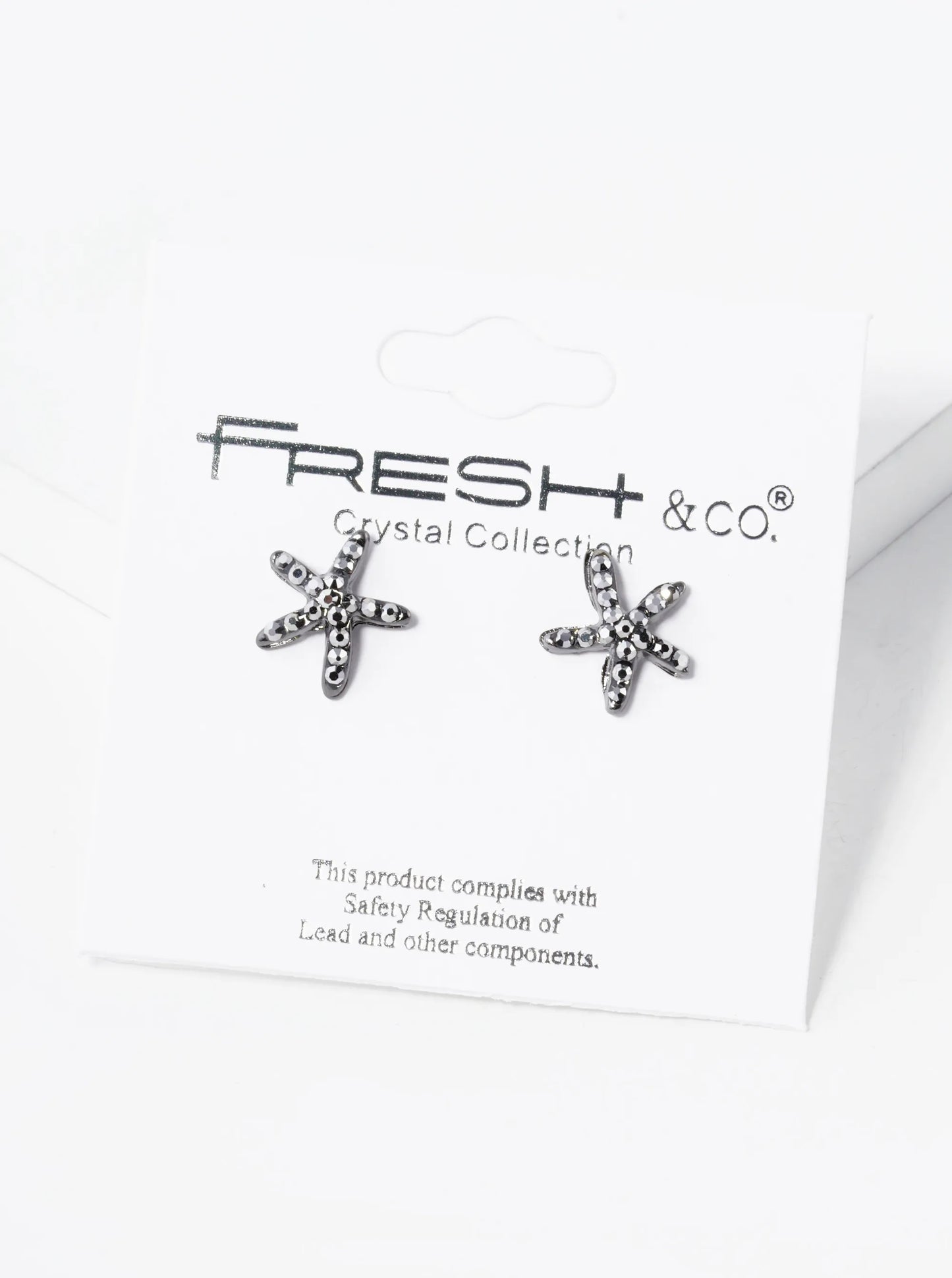 Crystal Pave 8mm Starfish Post Stud Earrings