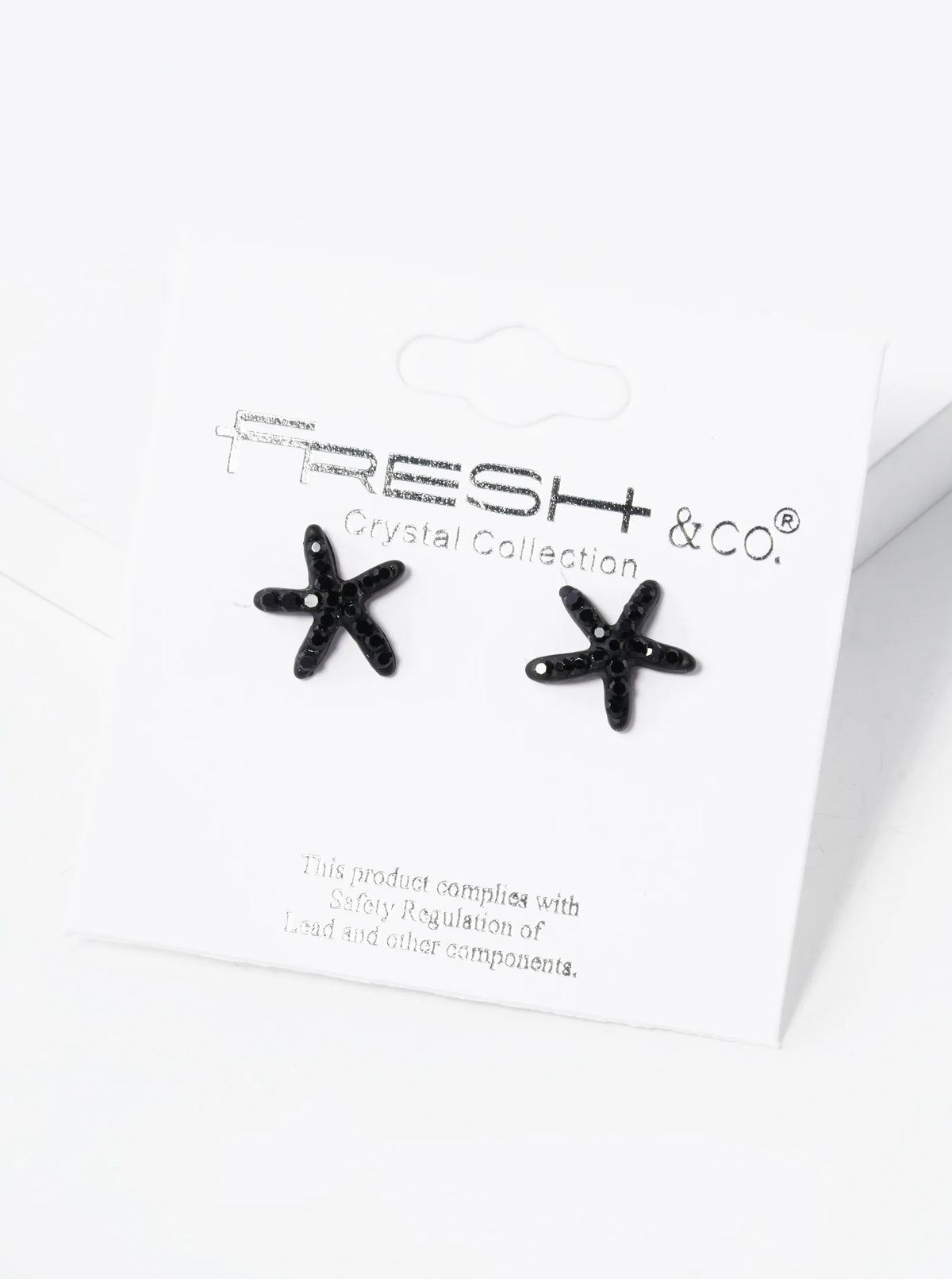 Crystal Pave 8mm Starfish Post Stud Earrings