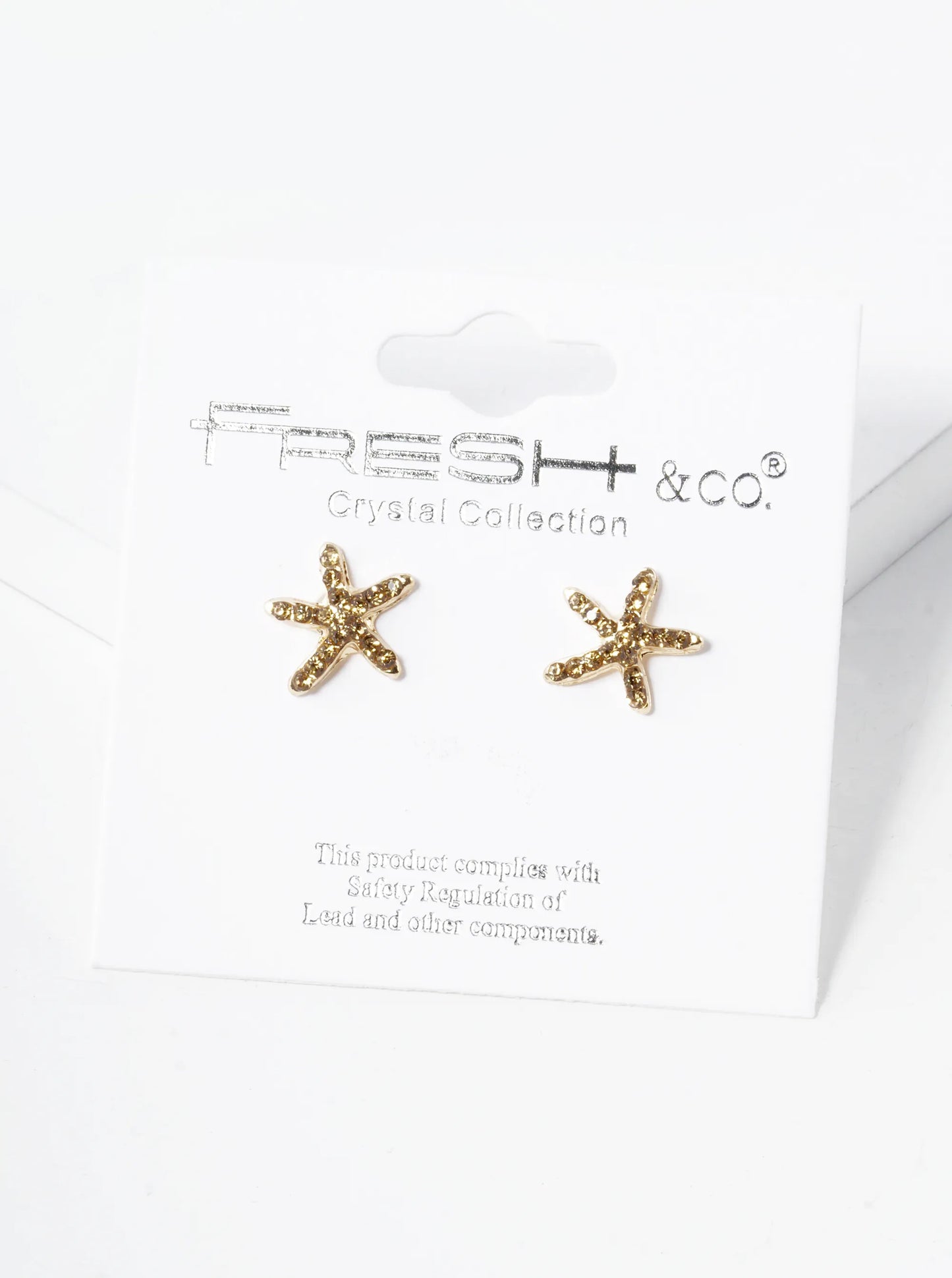 Crystal Pave 8mm Starfish Post Stud Earrings