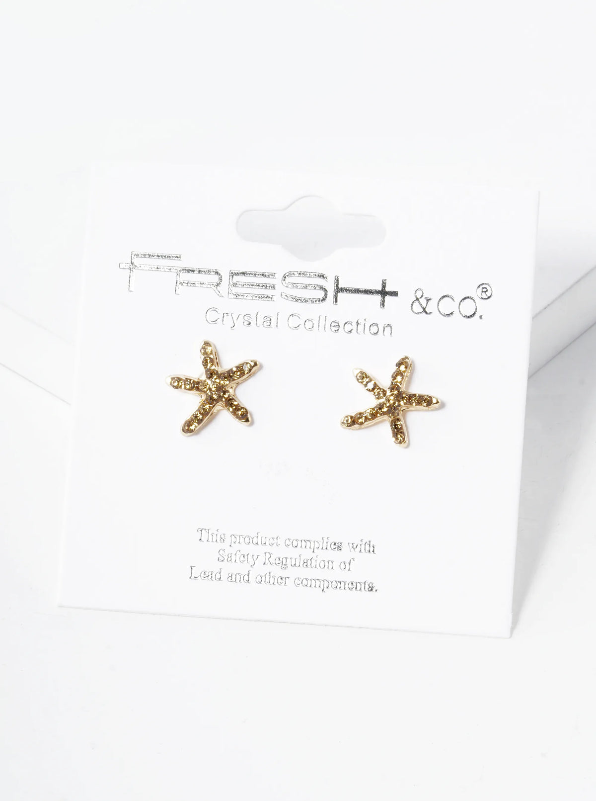 Crystal Pave 8mm Starfish Post Stud Earrings