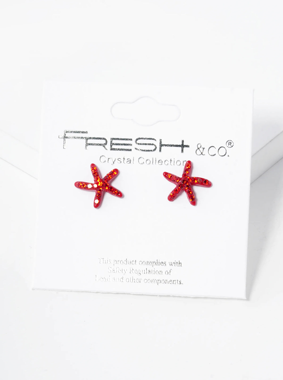 Crystal Pave 8mm Starfish Post Stud Earrings