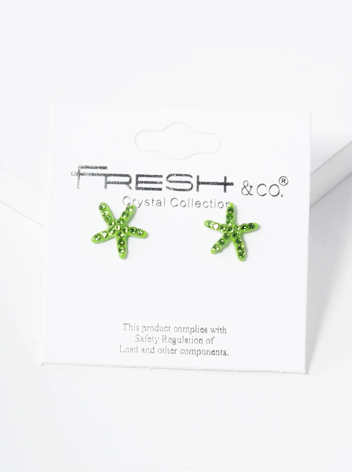Crystal Pave 8mm Starfish Post Stud Earrings