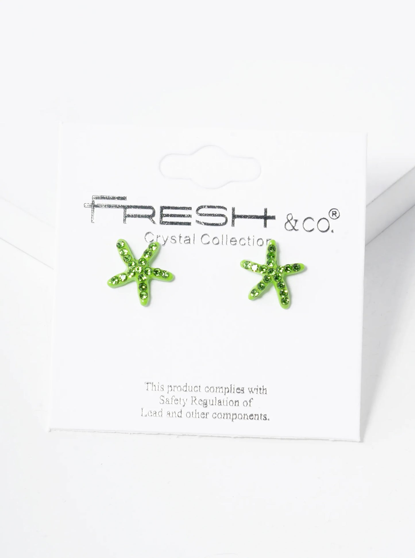 Crystal Pave 8mm Starfish Post Stud Earrings