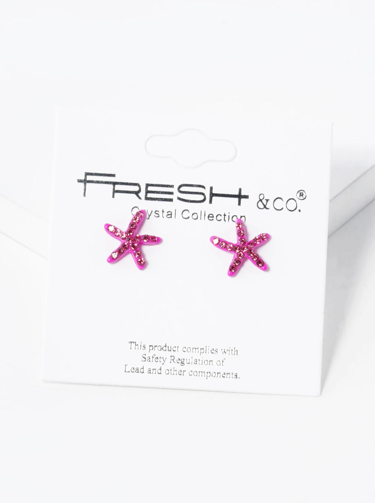 Crystal Pave 8mm Starfish Post Stud Earrings