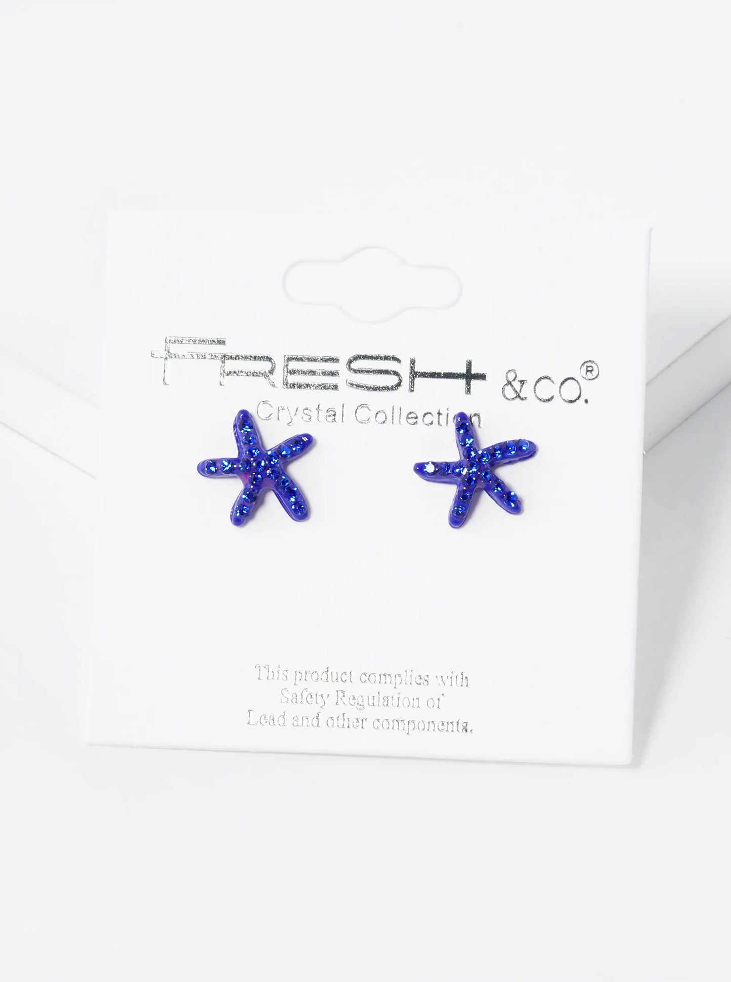 Crystal Pave 8mm Starfish Post Stud Earrings
