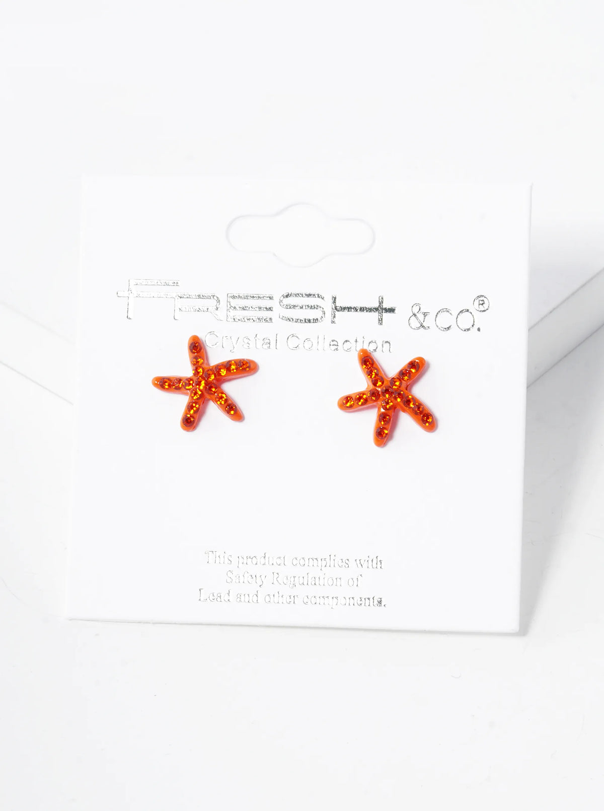 Crystal Pave 8mm Starfish Post Stud Earrings