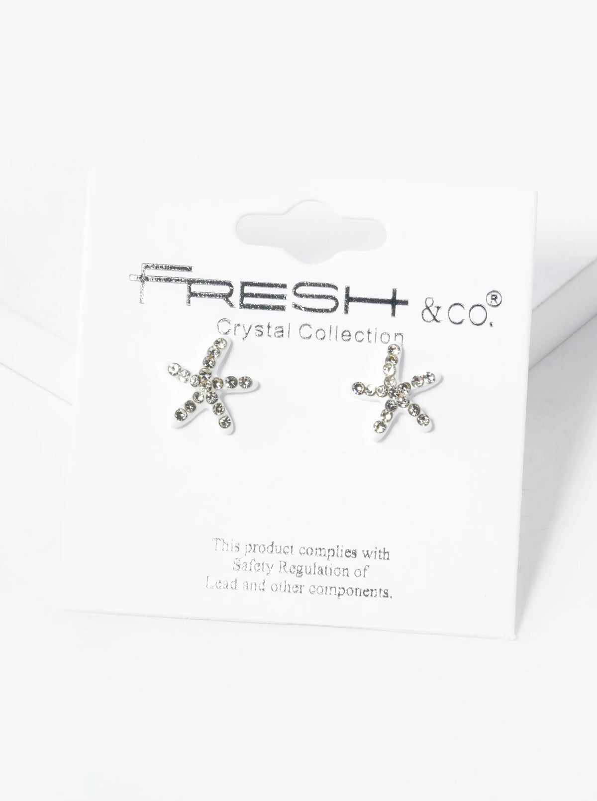 Crystal Pave 8mm Starfish Post Stud Earrings