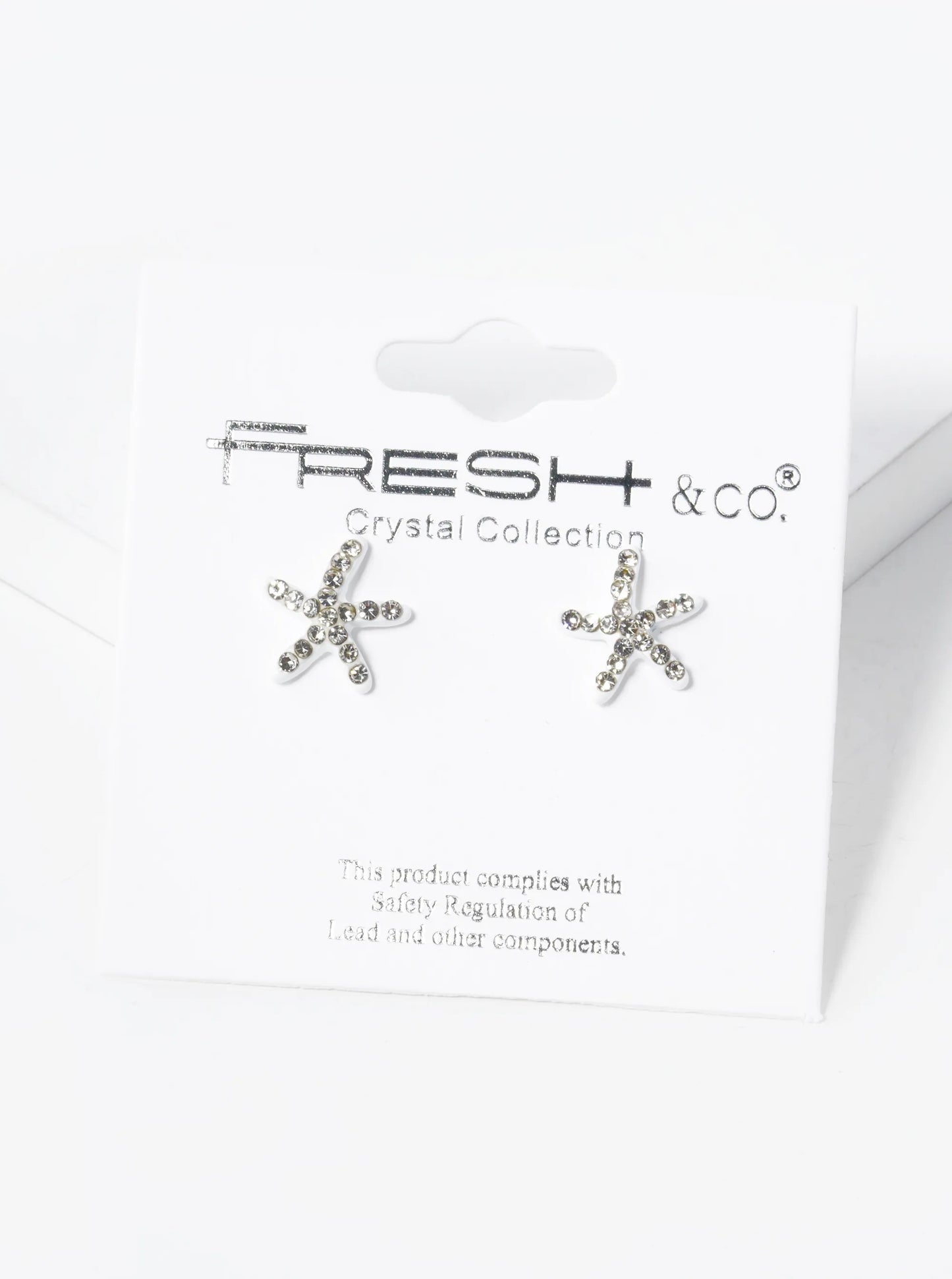 Crystal Pave 8mm Starfish Post Stud Earrings