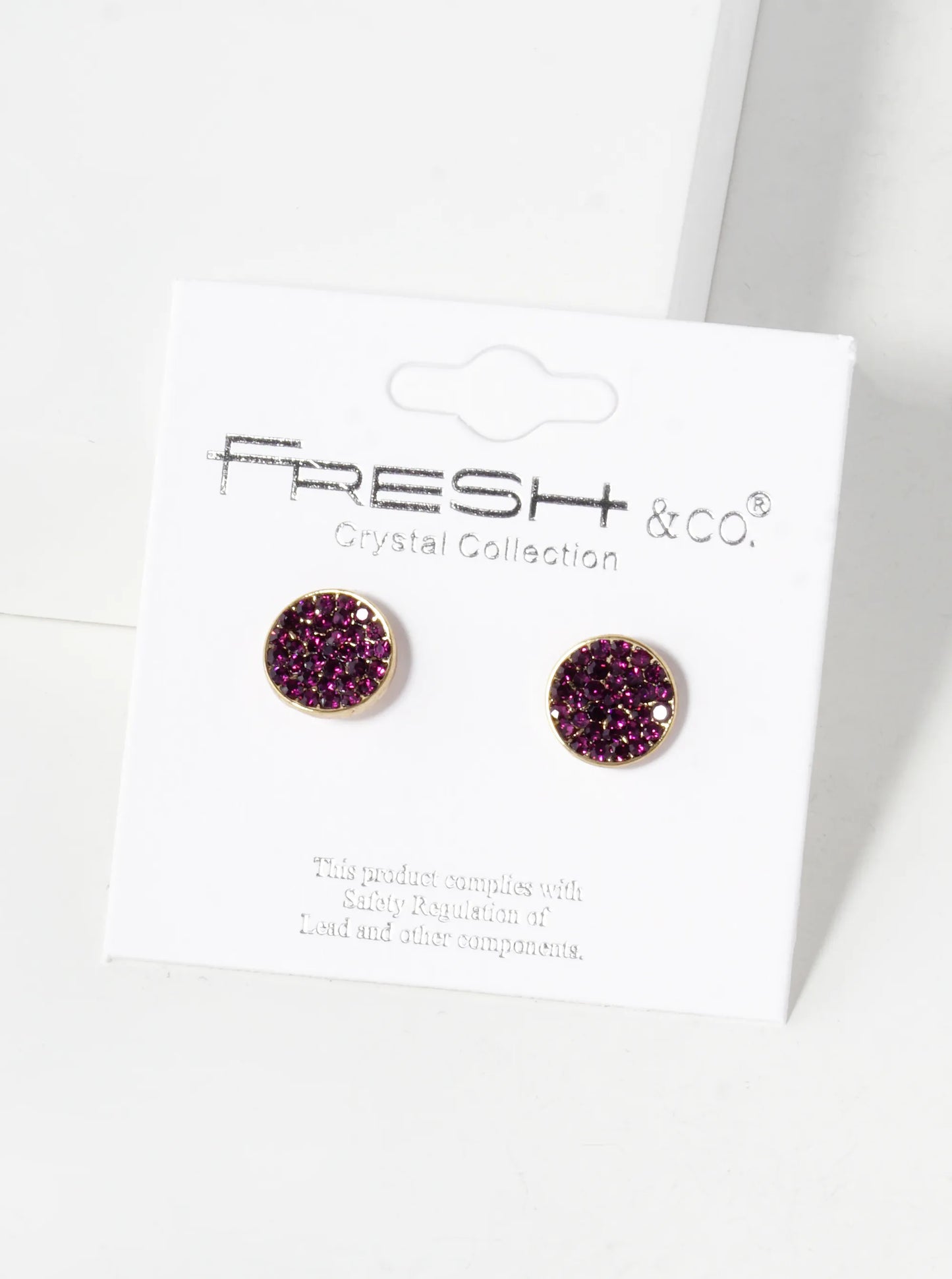 Crystal Pave 9mm Curved Round Disc Button Stud Earrings