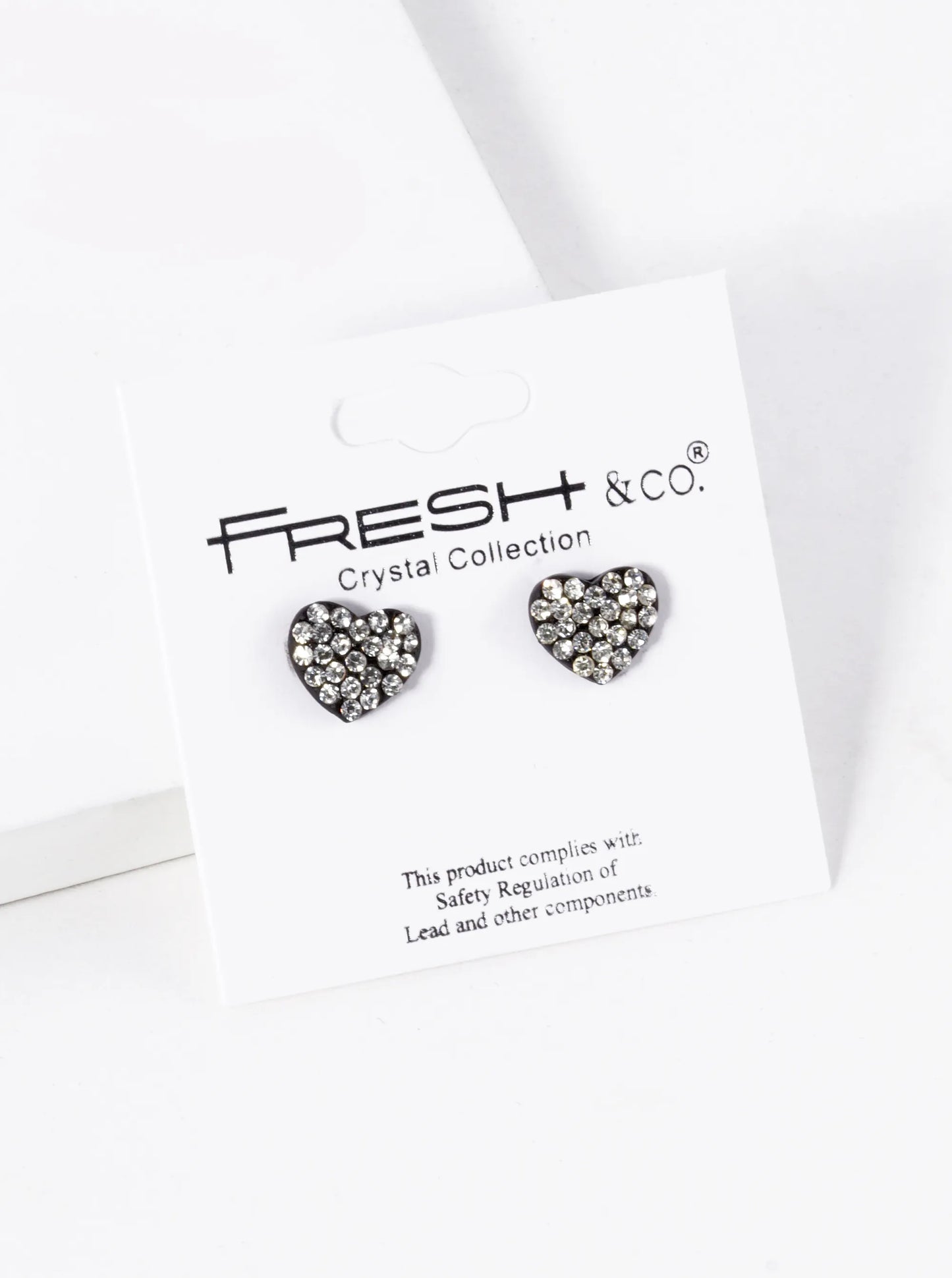Crystal Pave 9mm Dainty Heart Stud Earrings