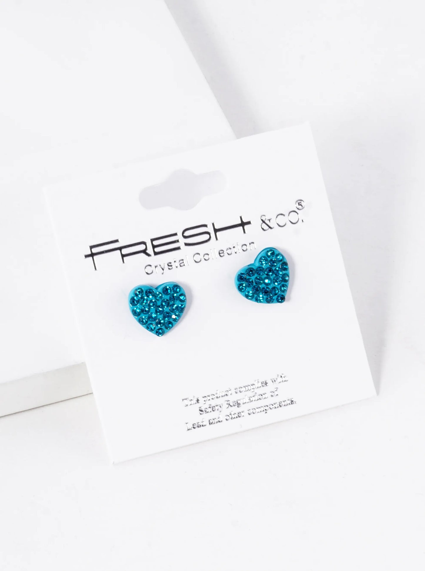 Crystal Pave 9mm Dainty Heart Stud Earrings