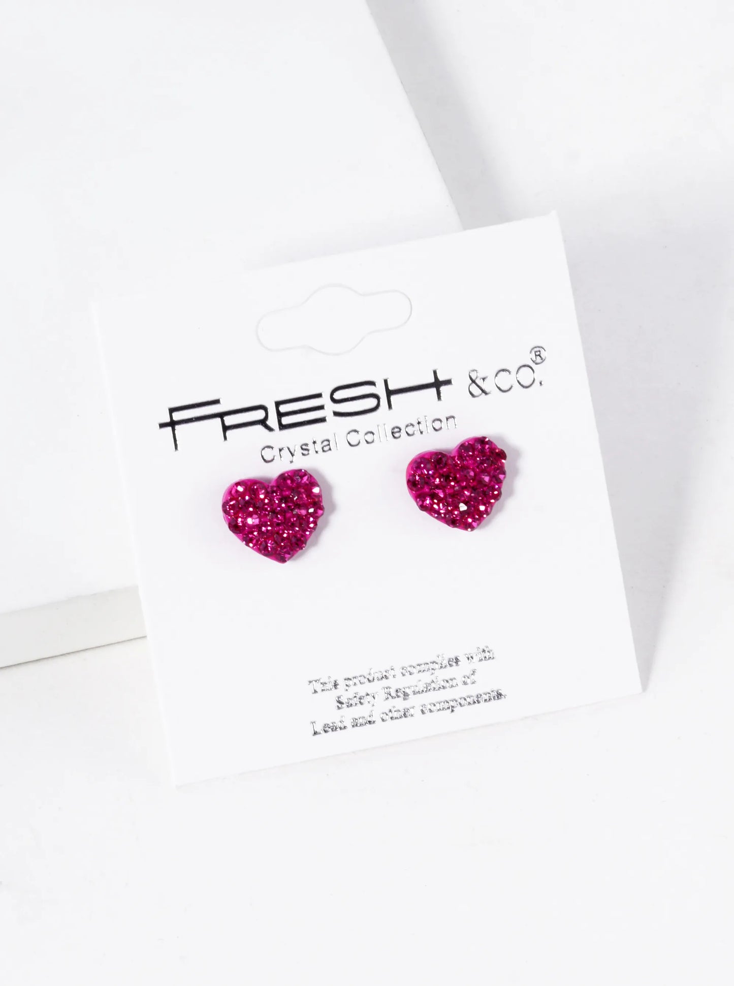 Crystal Pave 9mm Dainty Heart Stud Earrings