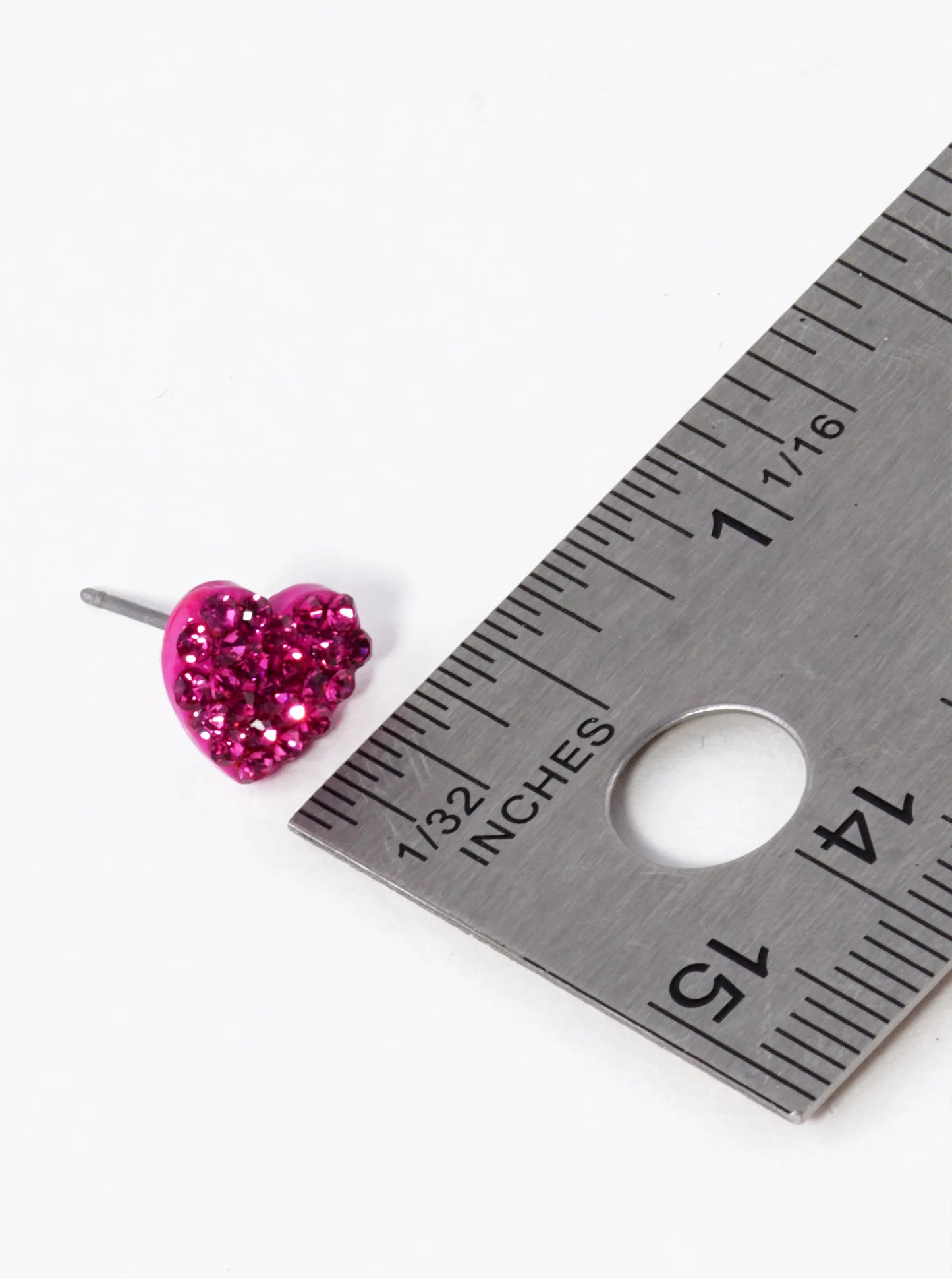Crystal Pave 9mm Dainty Heart Stud Earrings