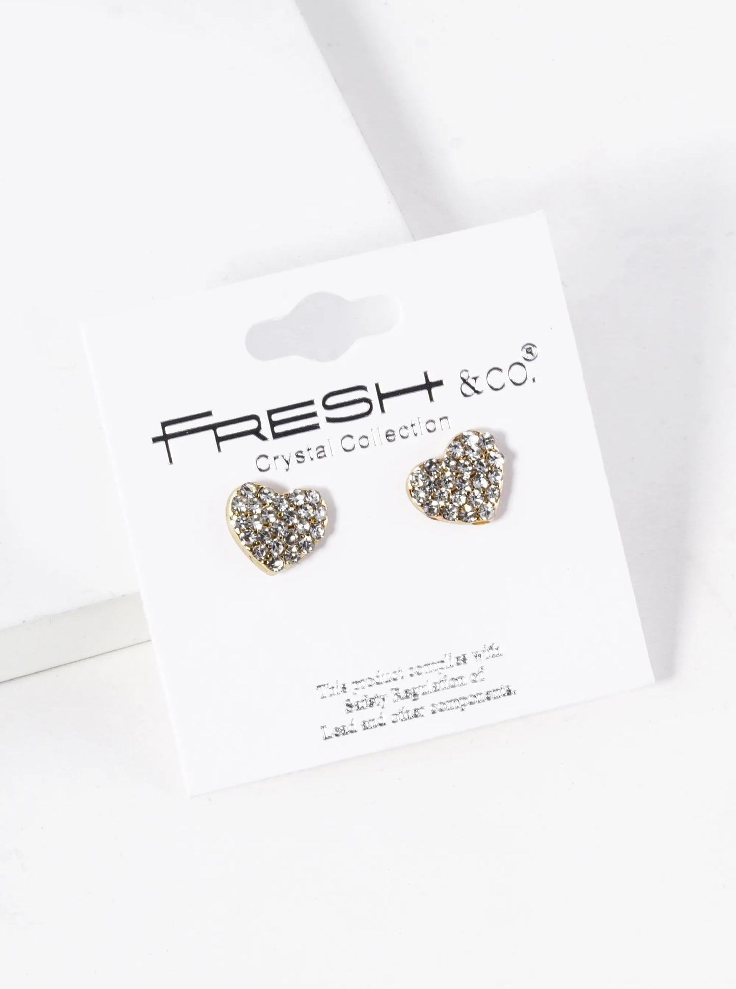 Crystal Pave 9mm Dainty Heart Stud Earrings