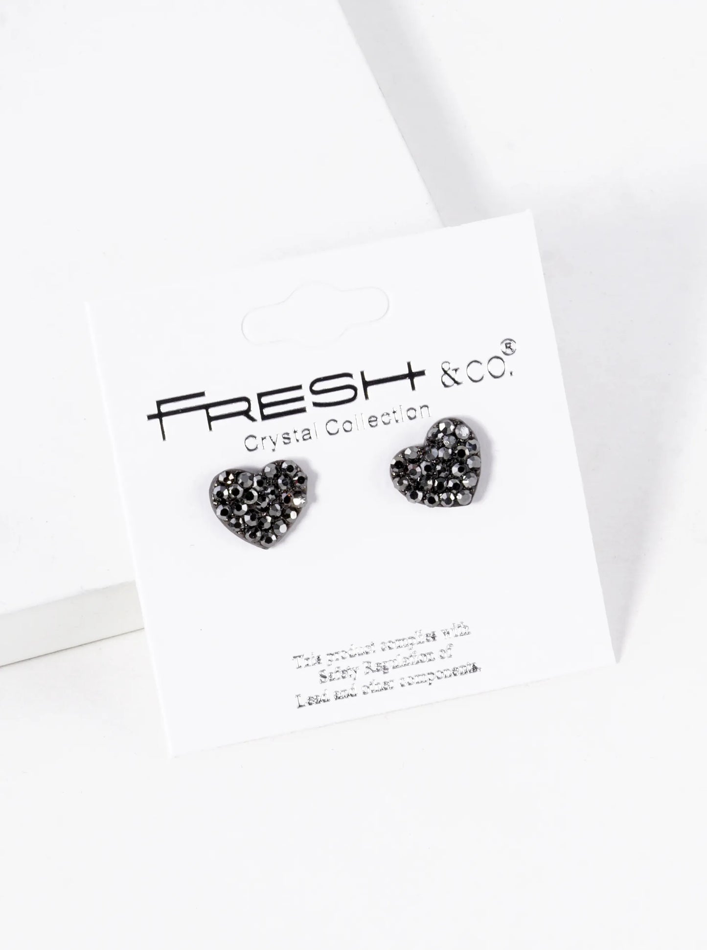 Crystal Pave 9mm Dainty Heart Stud Earrings