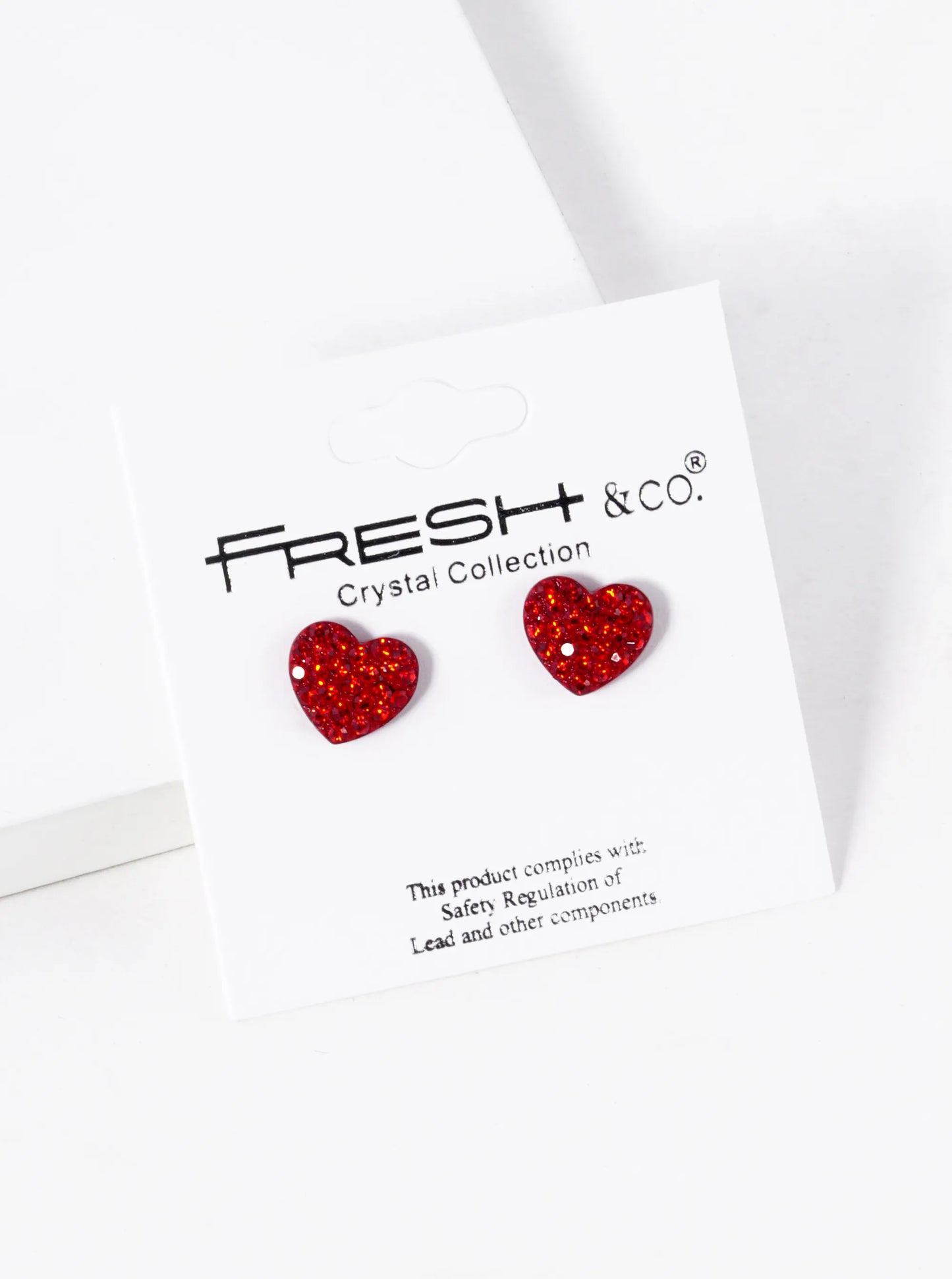 Crystal Pave 9mm Dainty Heart Stud Earrings