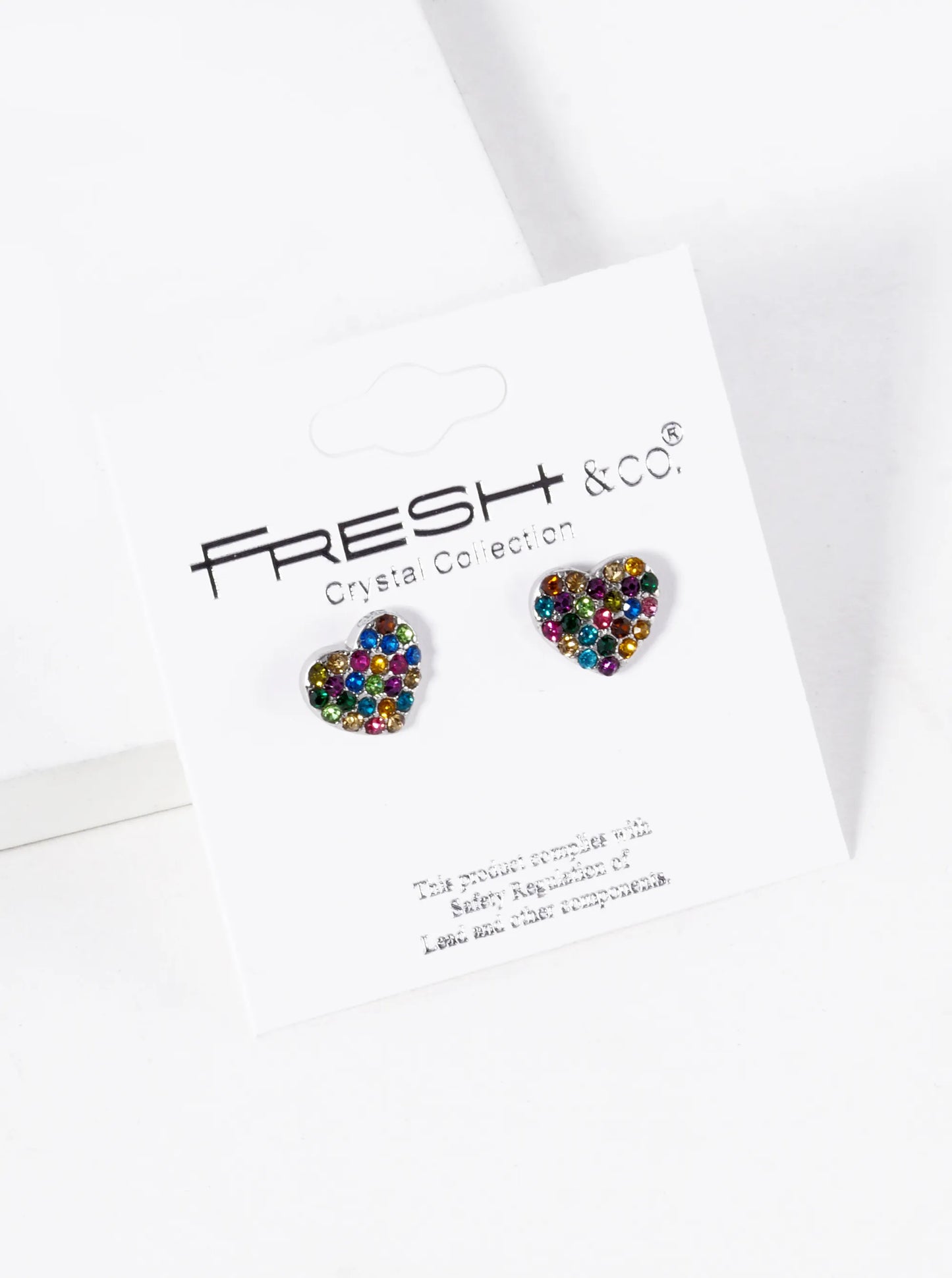 Crystal Pave 9mm Dainty Heart Stud Earrings