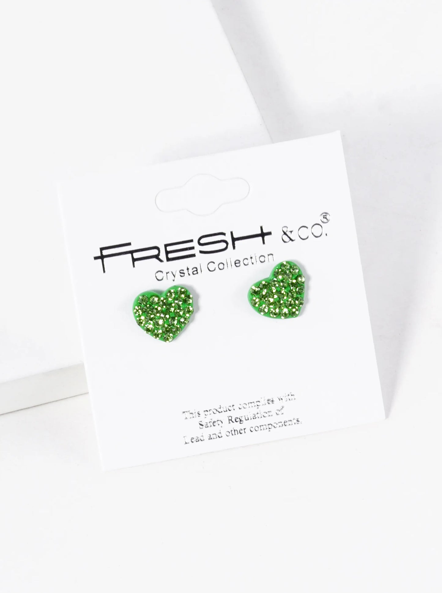 Crystal Pave 9mm Dainty Heart Stud Earrings
