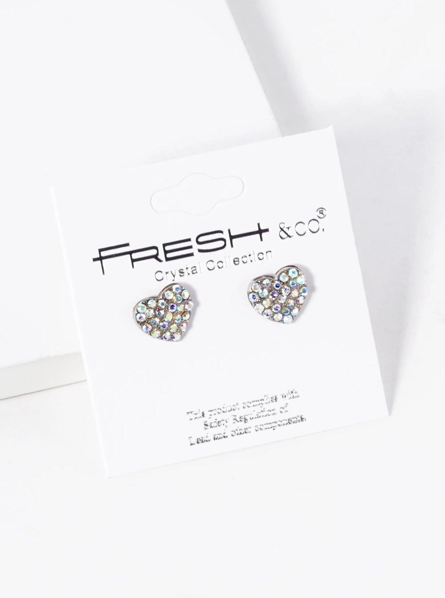 Crystal Pave 9mm Dainty Heart Stud Earrings