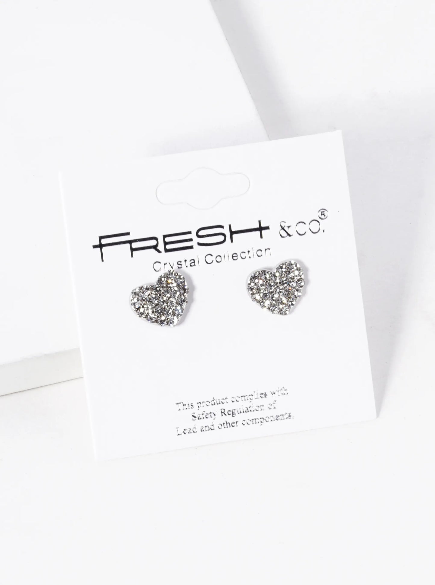 Crystal Pave 9mm Dainty Heart Stud Earrings