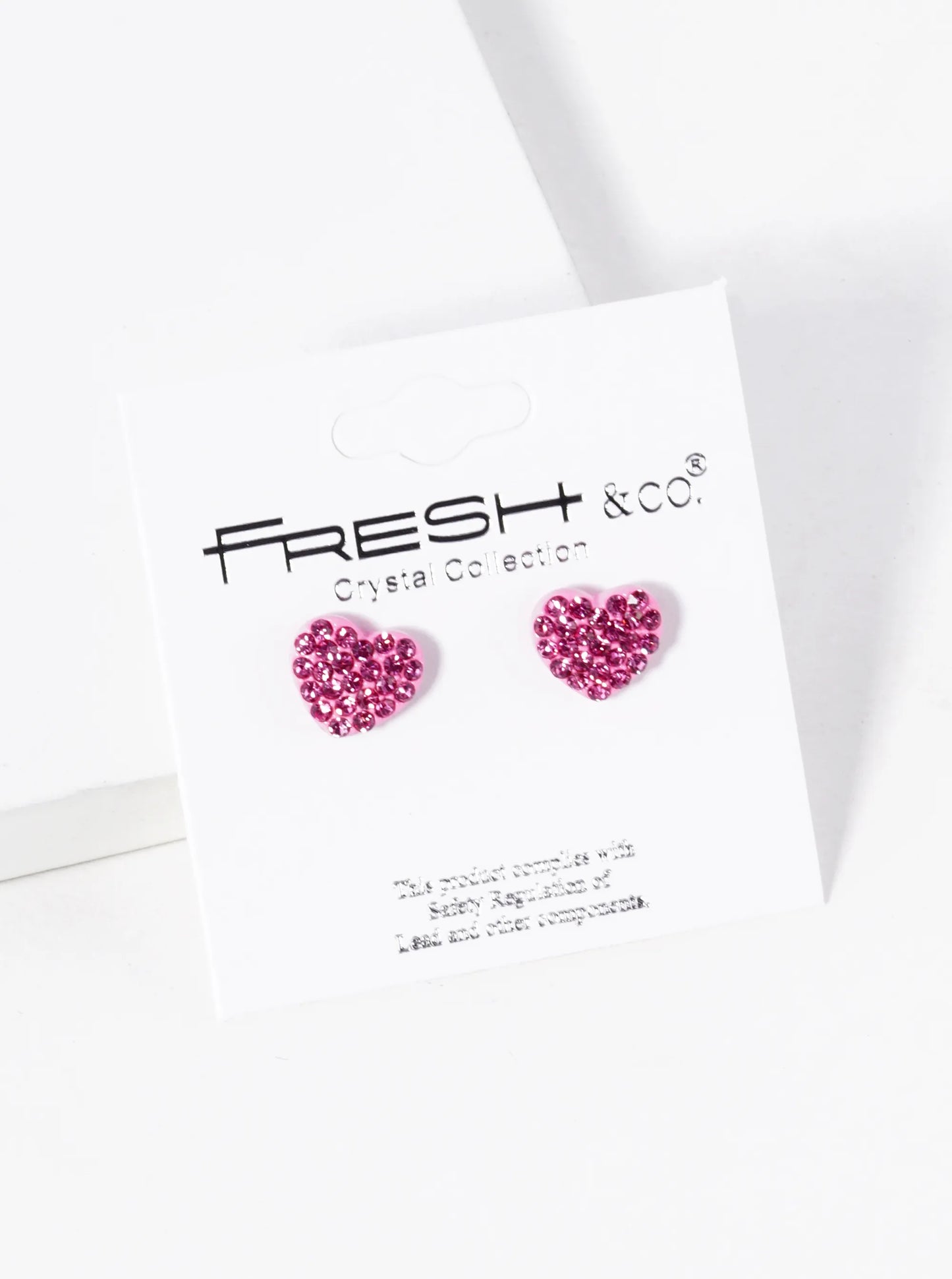 Crystal Pave 9mm Dainty Heart Stud Earrings