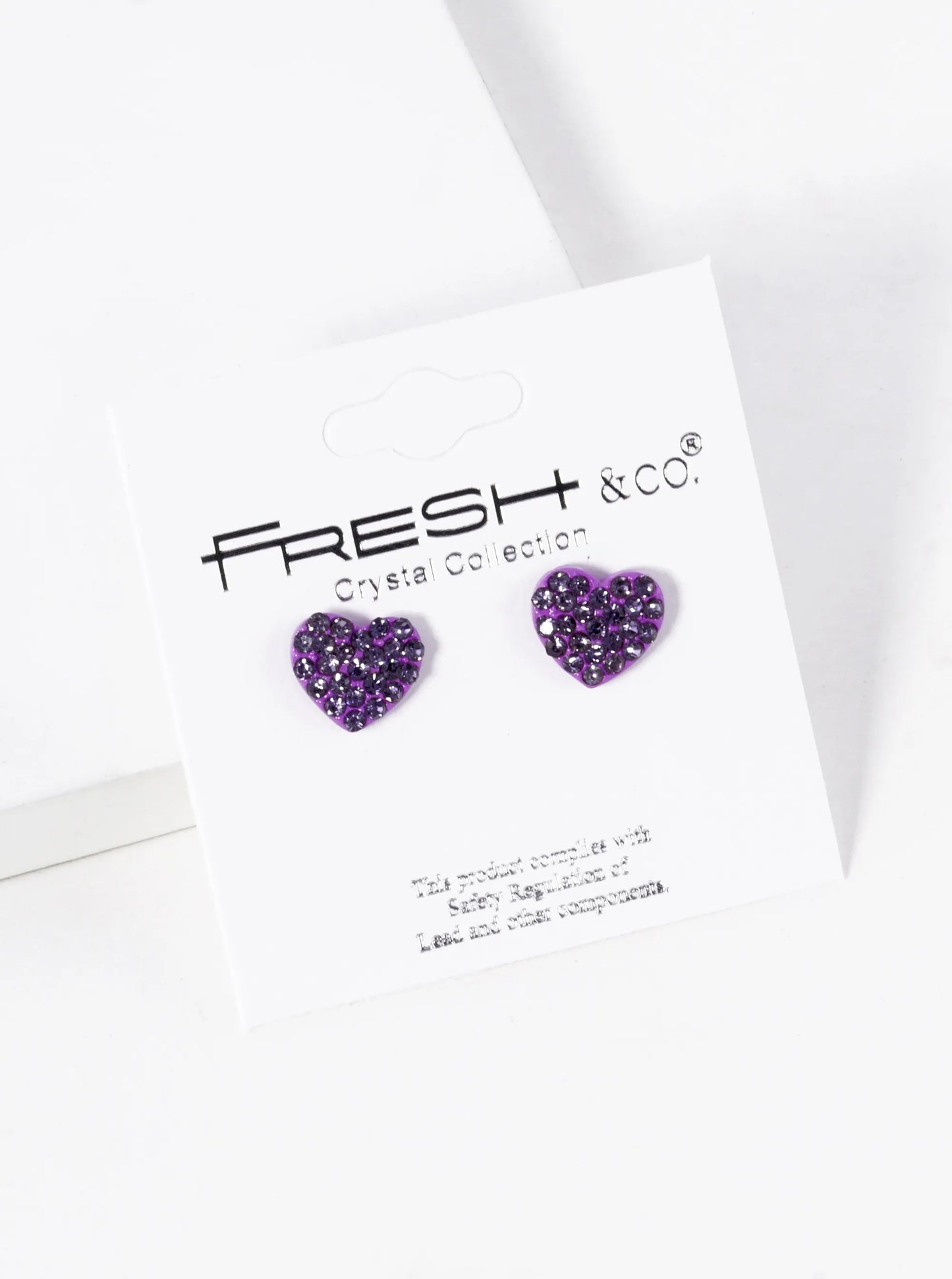 Crystal Pave 9mm Dainty Heart Stud Earrings