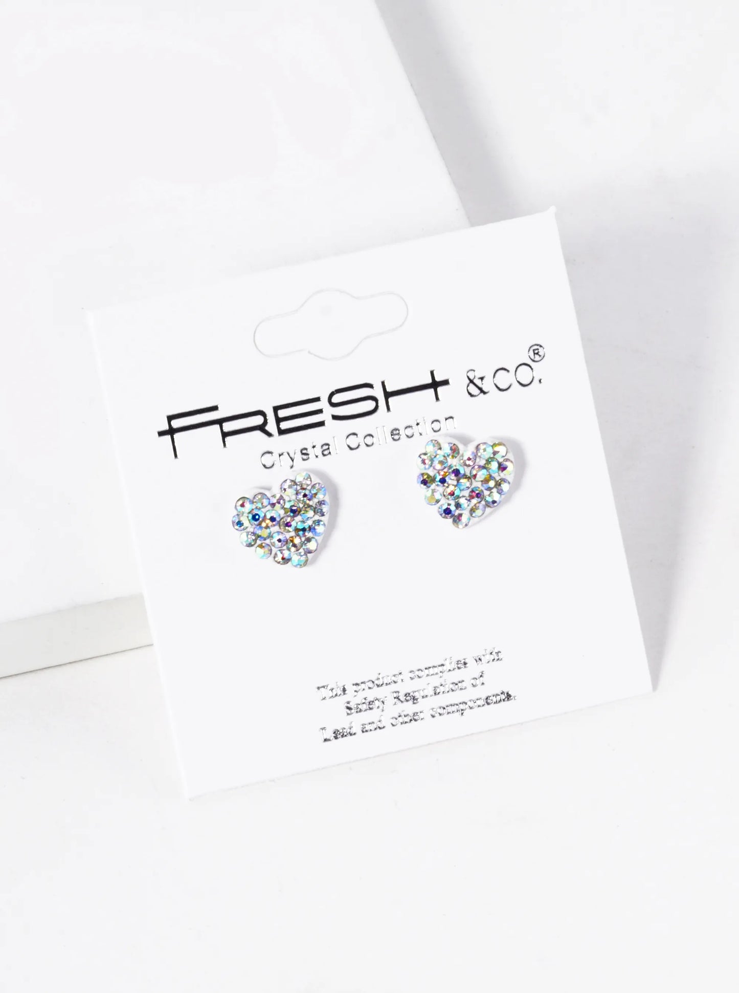 Crystal Pave 9mm Dainty Heart Stud Earrings