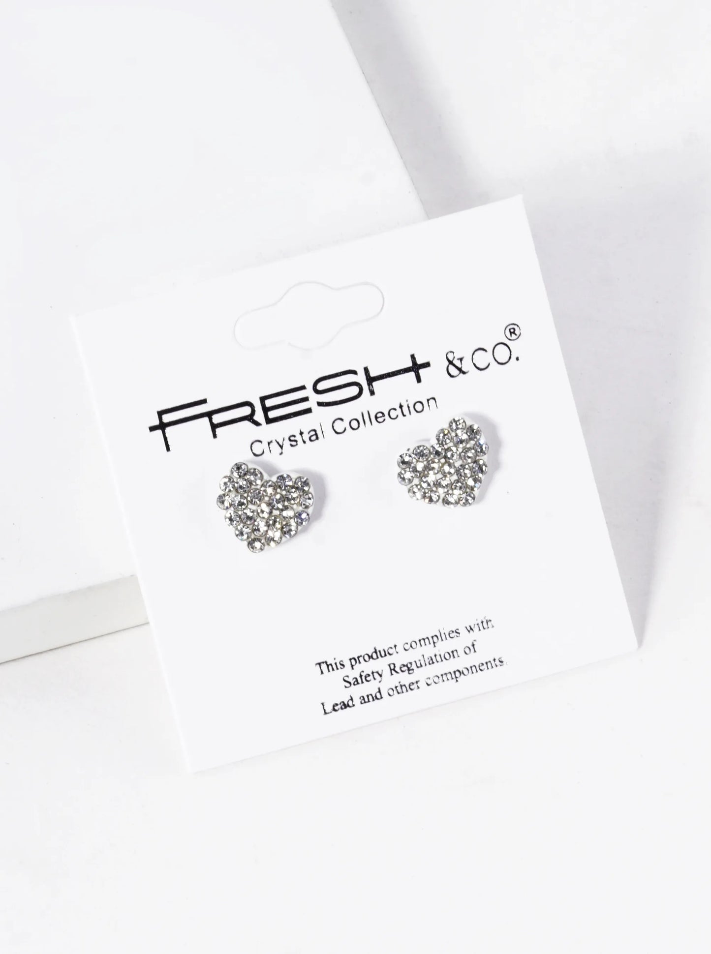 Crystal Pave 9mm Dainty Heart Stud Earrings