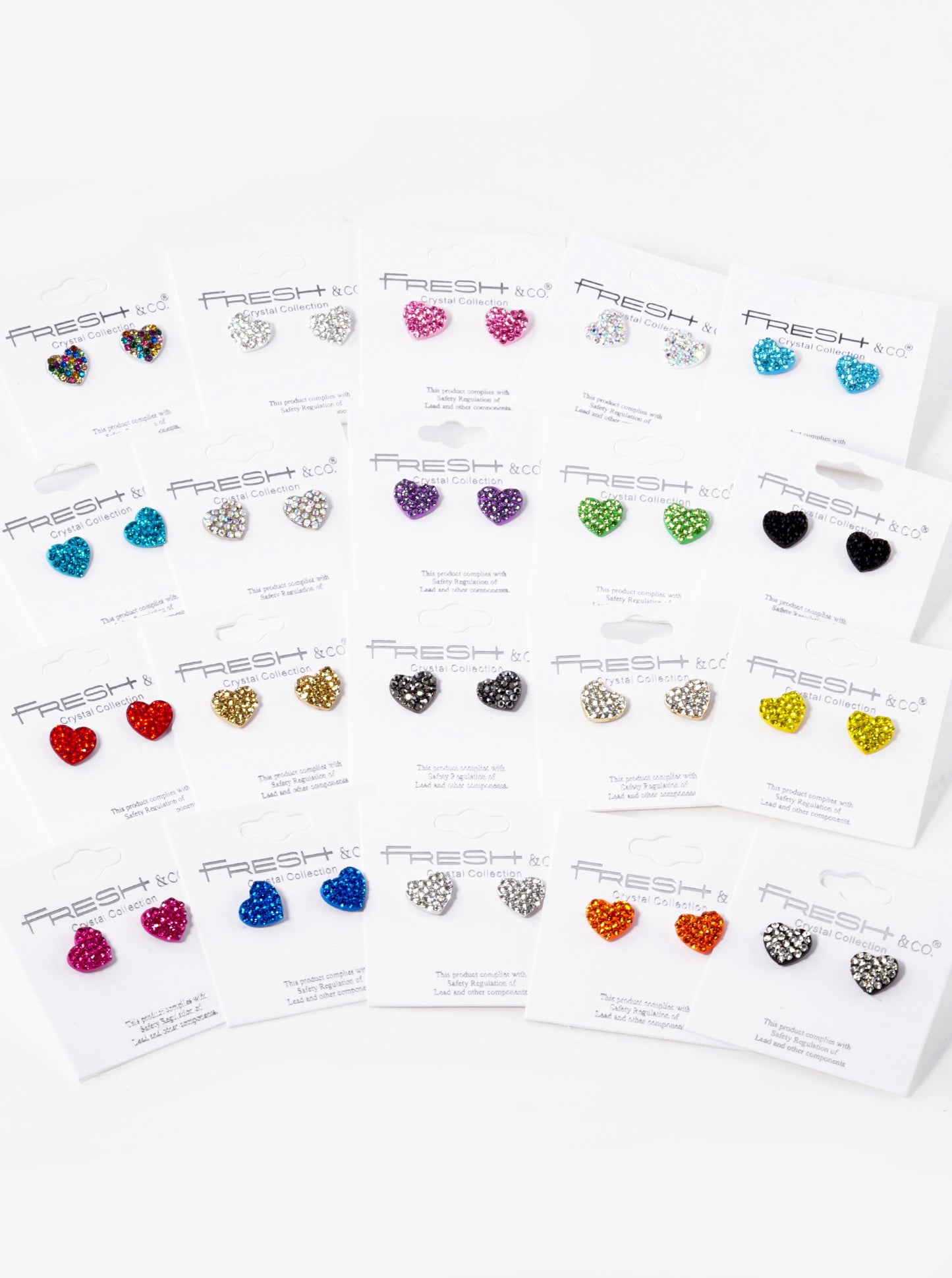 Crystal Pave 9mm Dainty Heart Stud Earrings