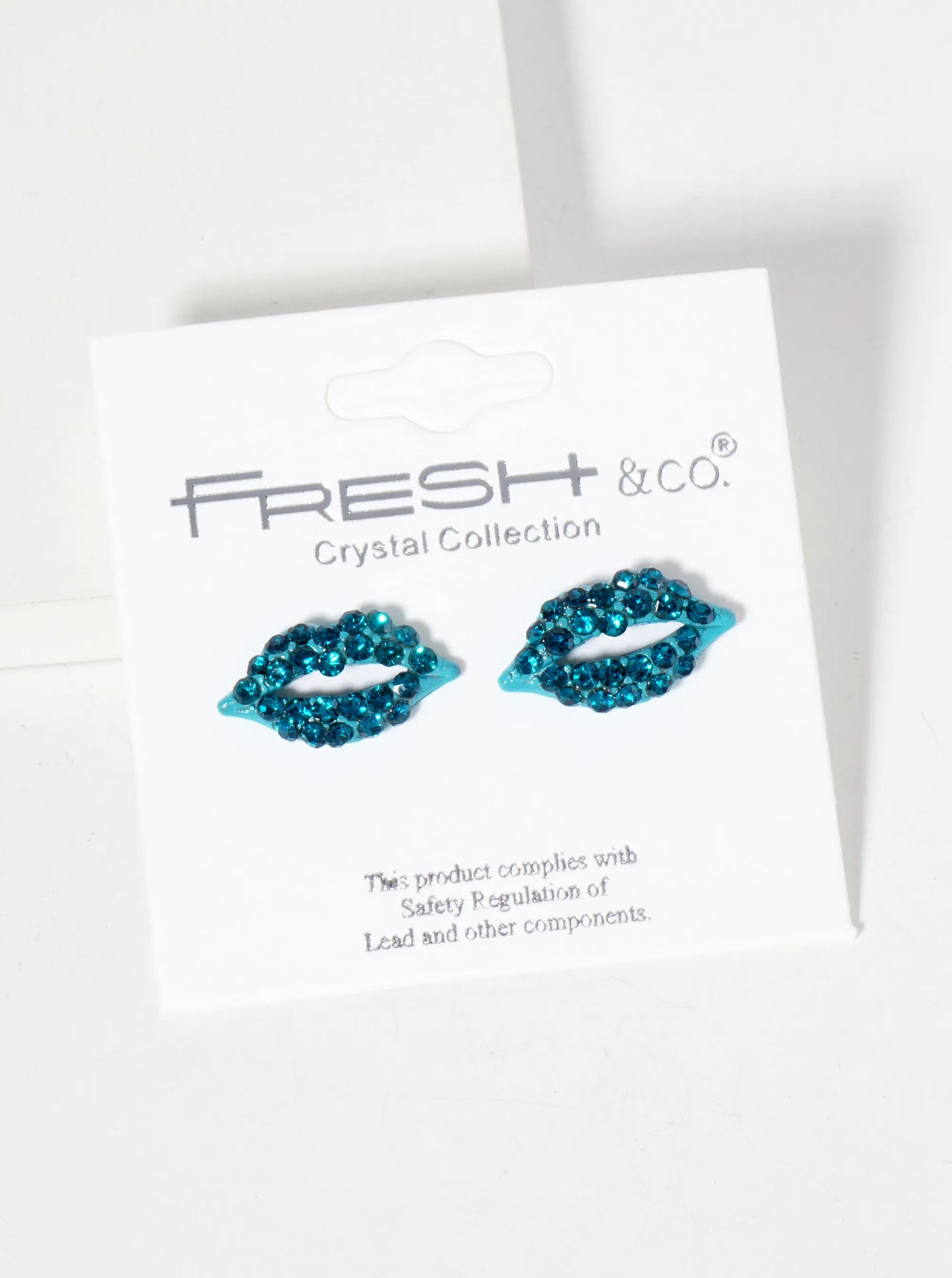 Crystal-Pave 9mm Lips Post Stud Earrings