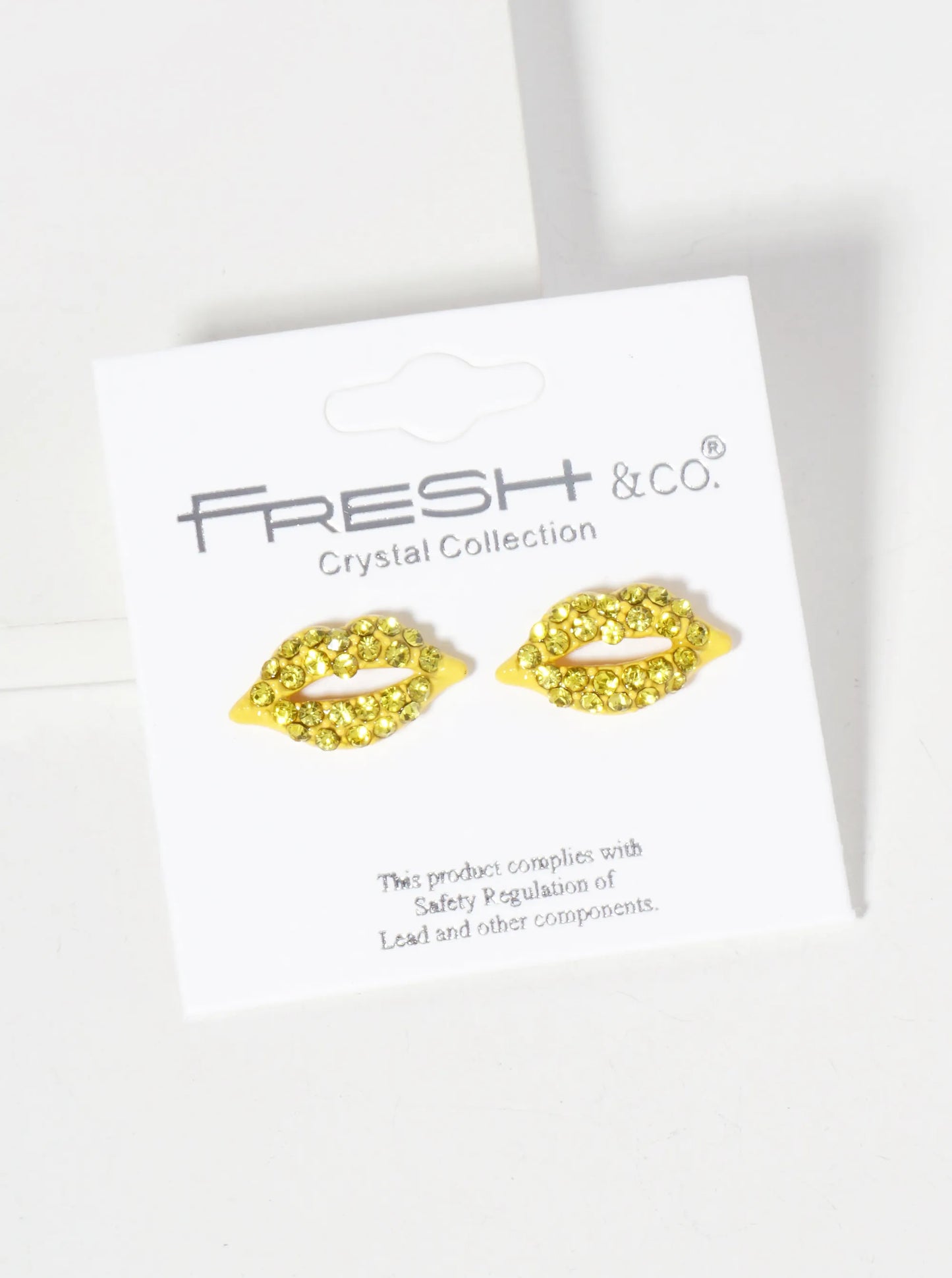 Crystal-Pave 9mm Lips Post Stud Earrings