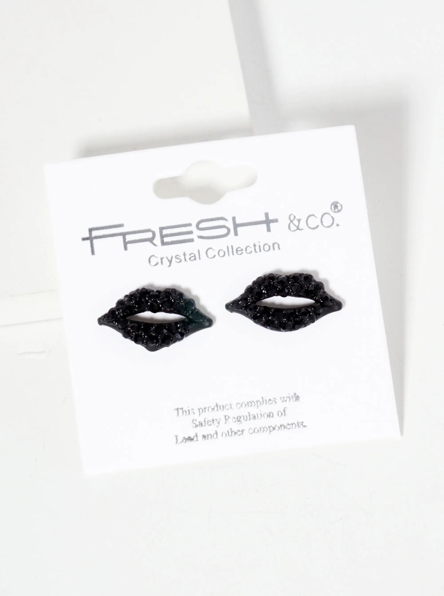 Crystal-Pave 9mm Lips Post Stud Earrings