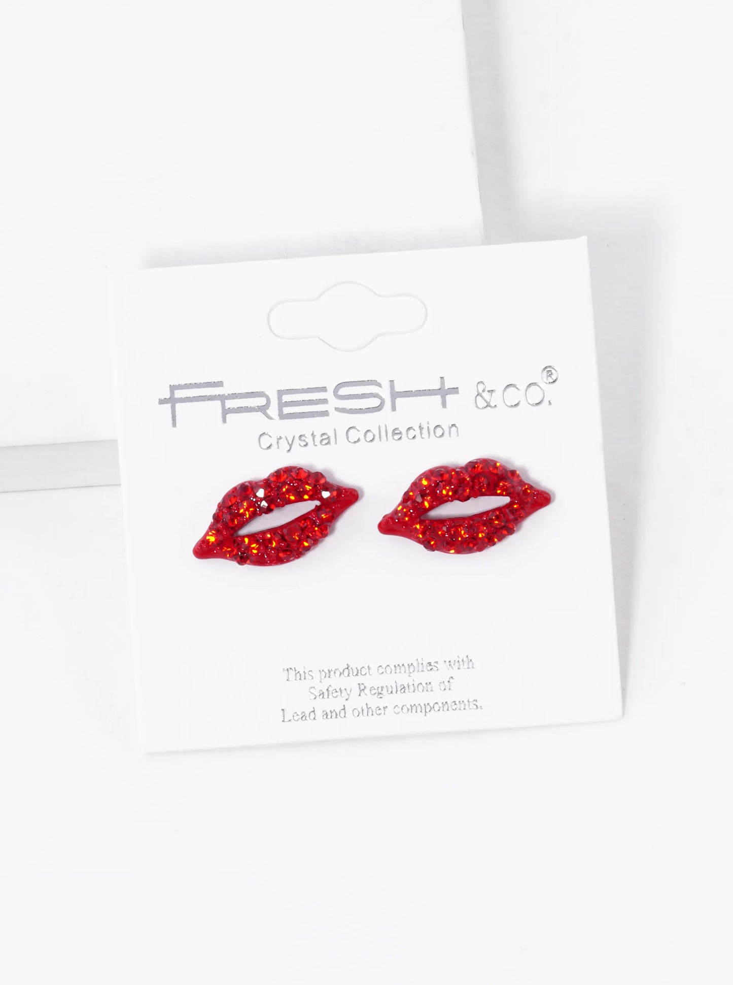 Crystal-Pave 9mm Lips Post Stud Earrings
