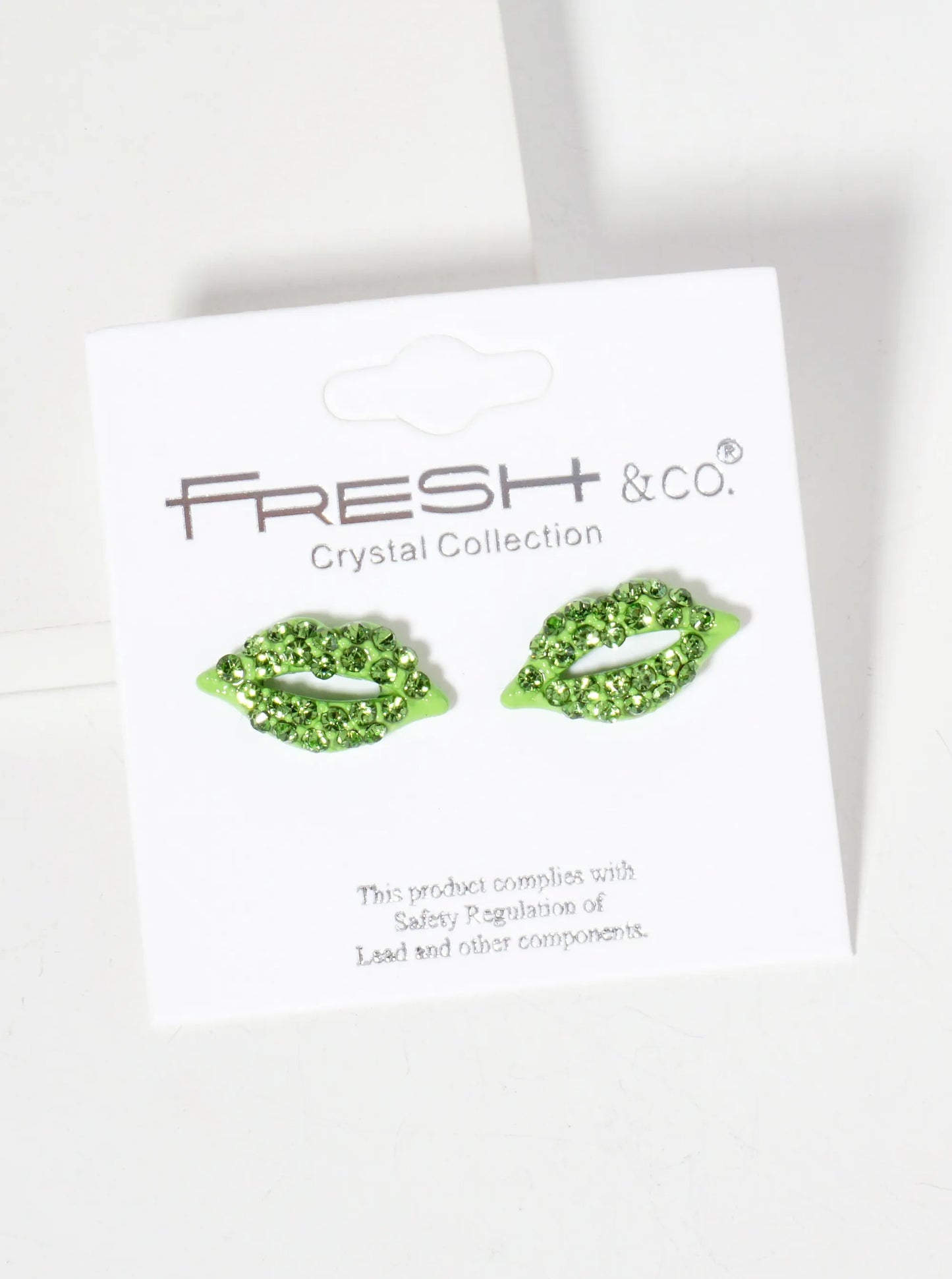 Crystal-Pave 9mm Lips Post Stud Earrings