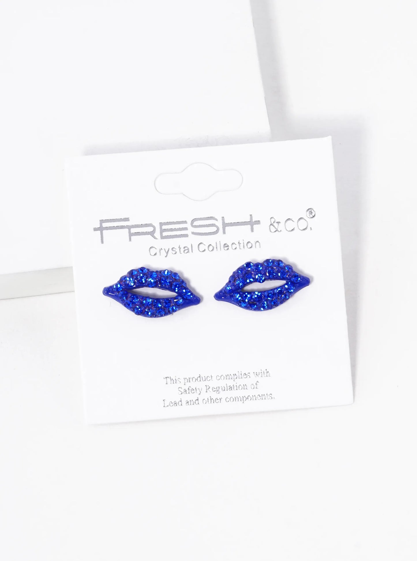 Crystal-Pave 9mm Lips Post Stud Earrings