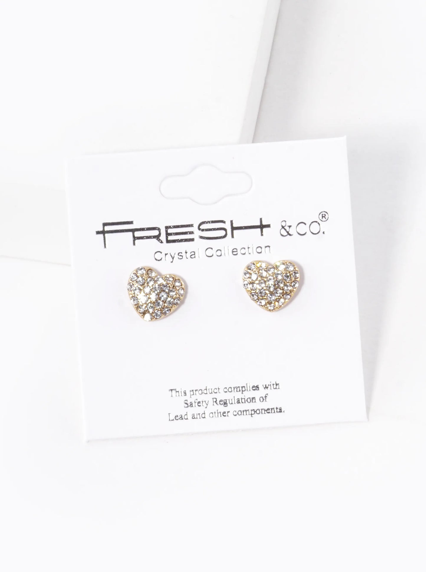 Crystal Pave 9mm Puffy Heart Stud Earrings