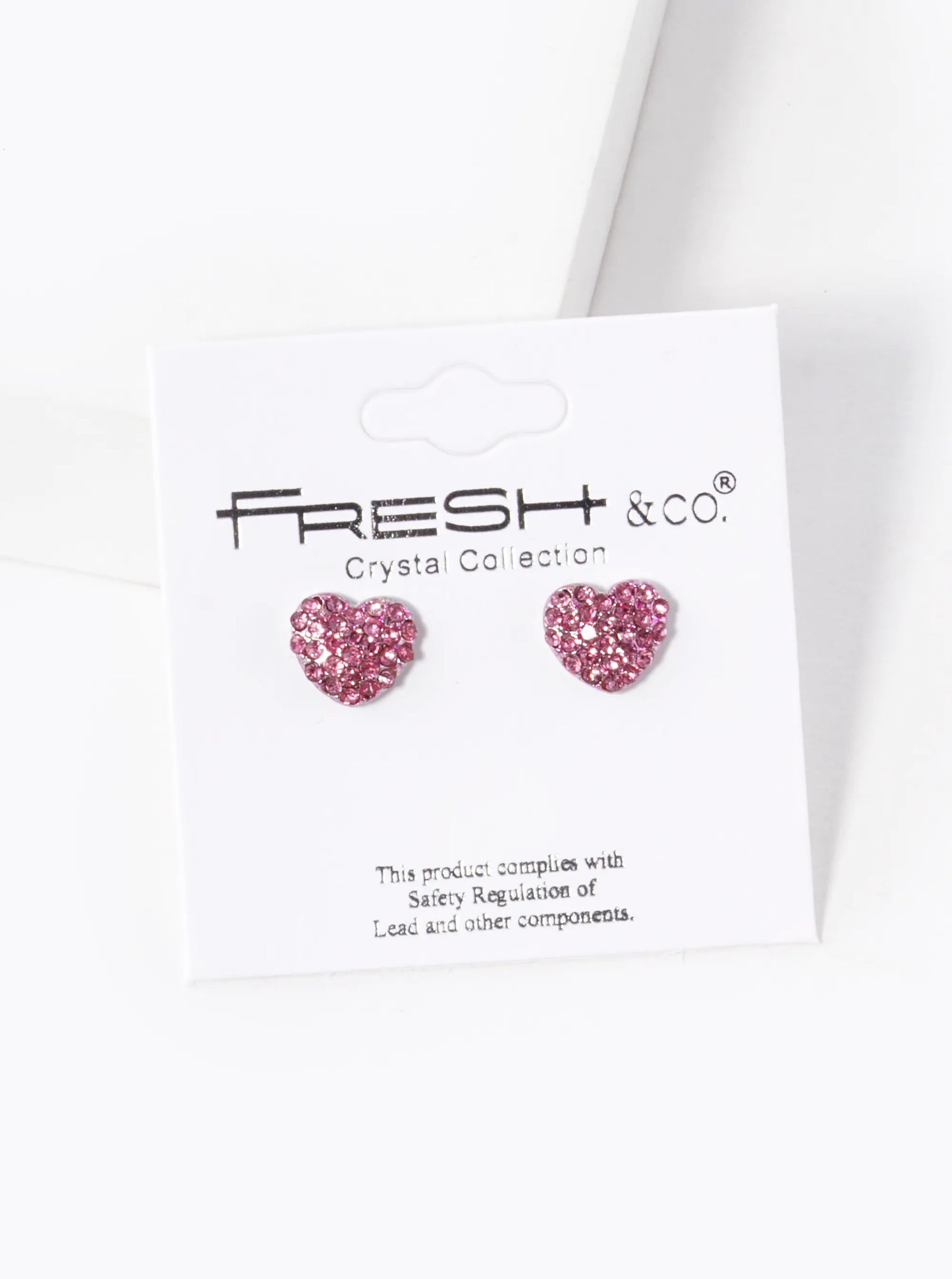 Crystal Pave 9mm Puffy Heart Stud Earrings