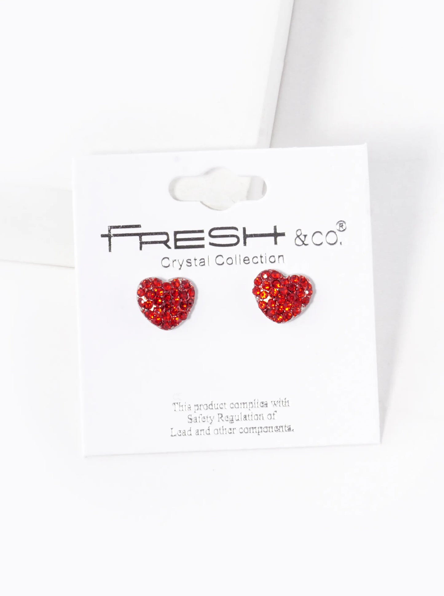 Crystal Pave 9mm Puffy Heart Stud Earrings