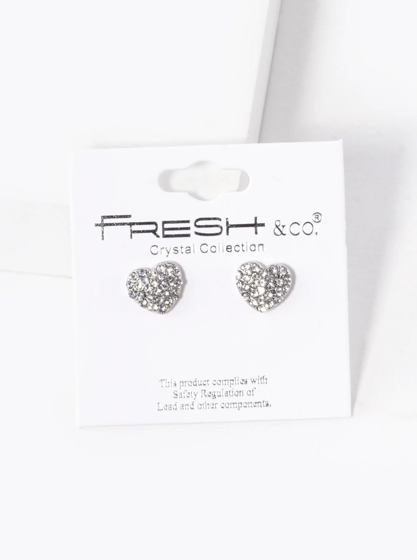 Crystal Pave 9mm Puffy Heart Stud Earrings