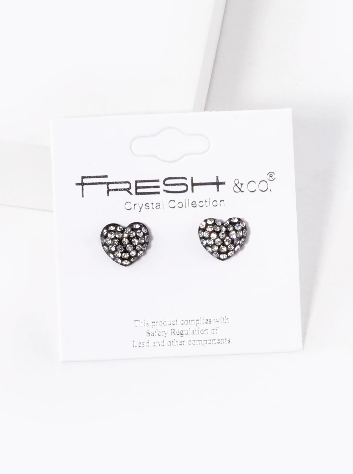 Crystal Pave 9mm Puffy Heart Stud Earrings