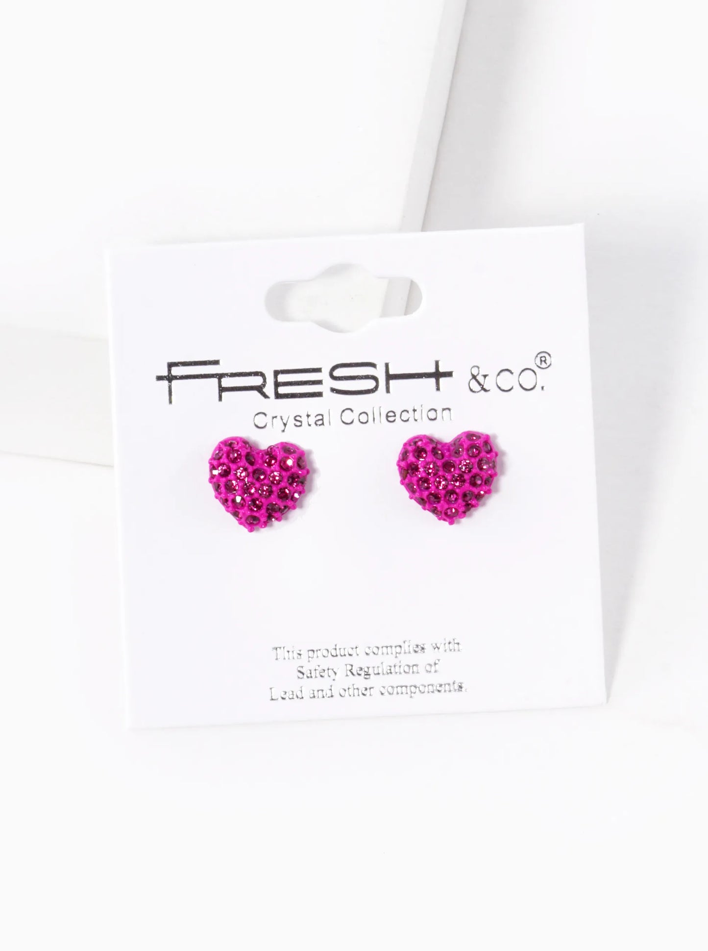 Crystal Pave 9mm Puffy Heart Stud Earrings