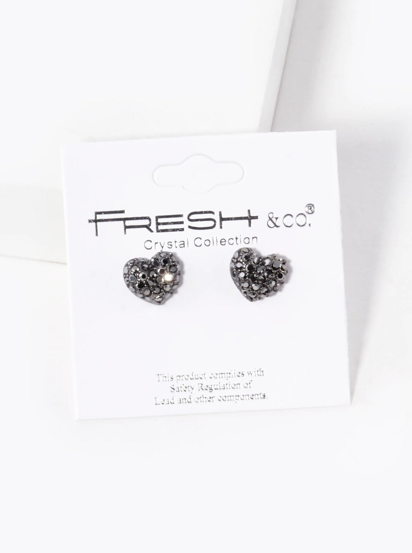 Crystal Pave 9mm Puffy Heart Stud Earrings