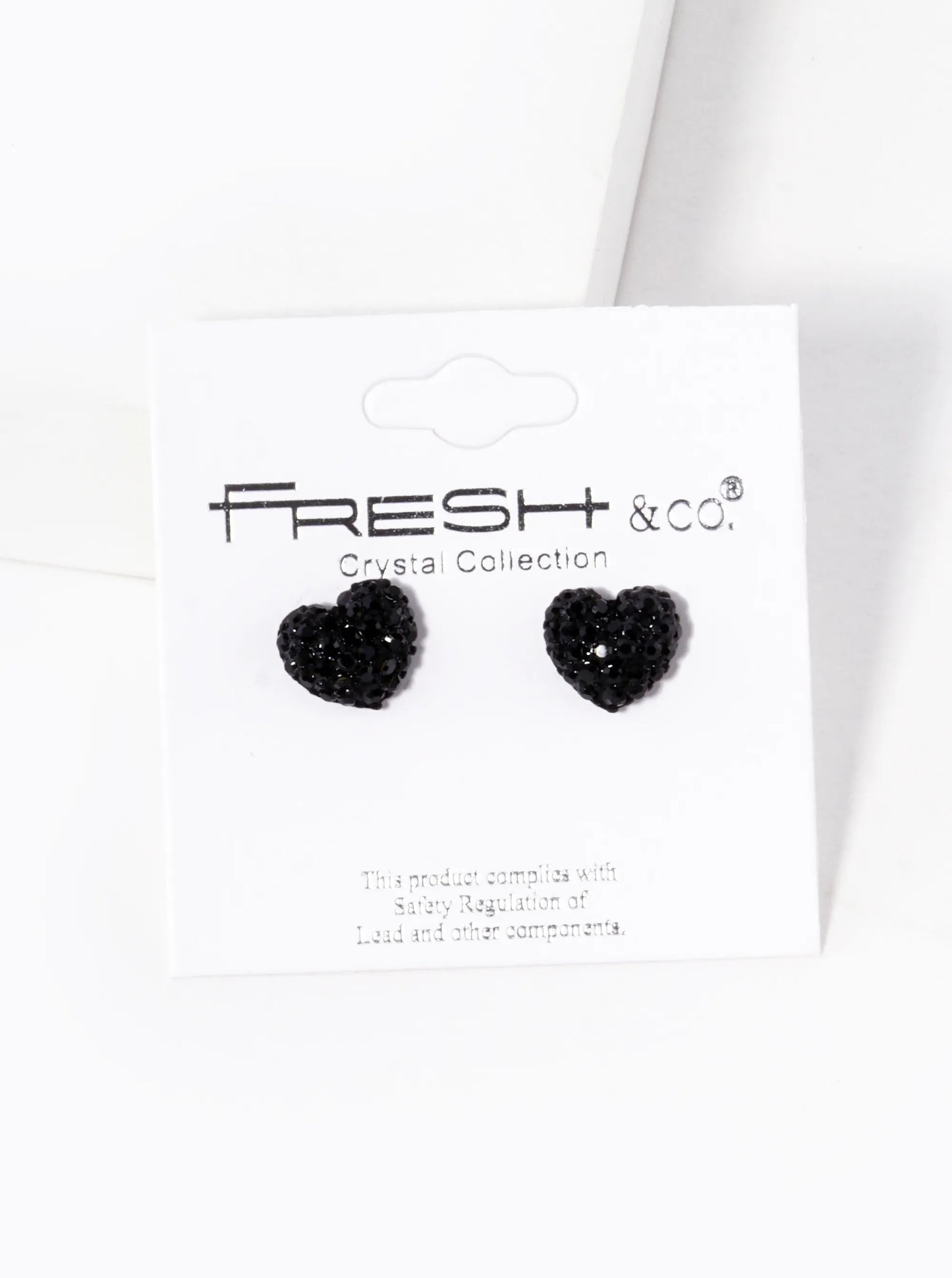 Crystal Pave 9mm Puffy Heart Stud Earrings
