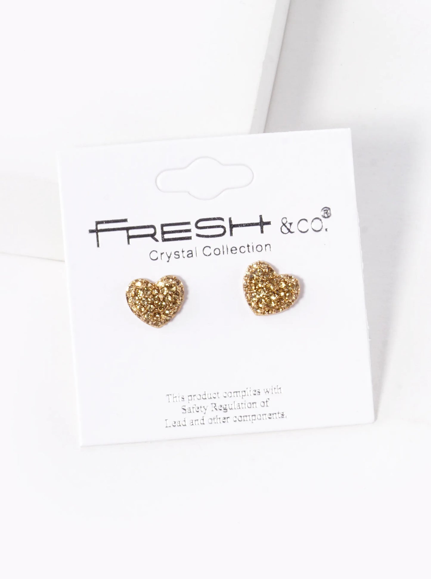 Crystal Pave 9mm Puffy Heart Stud Earrings