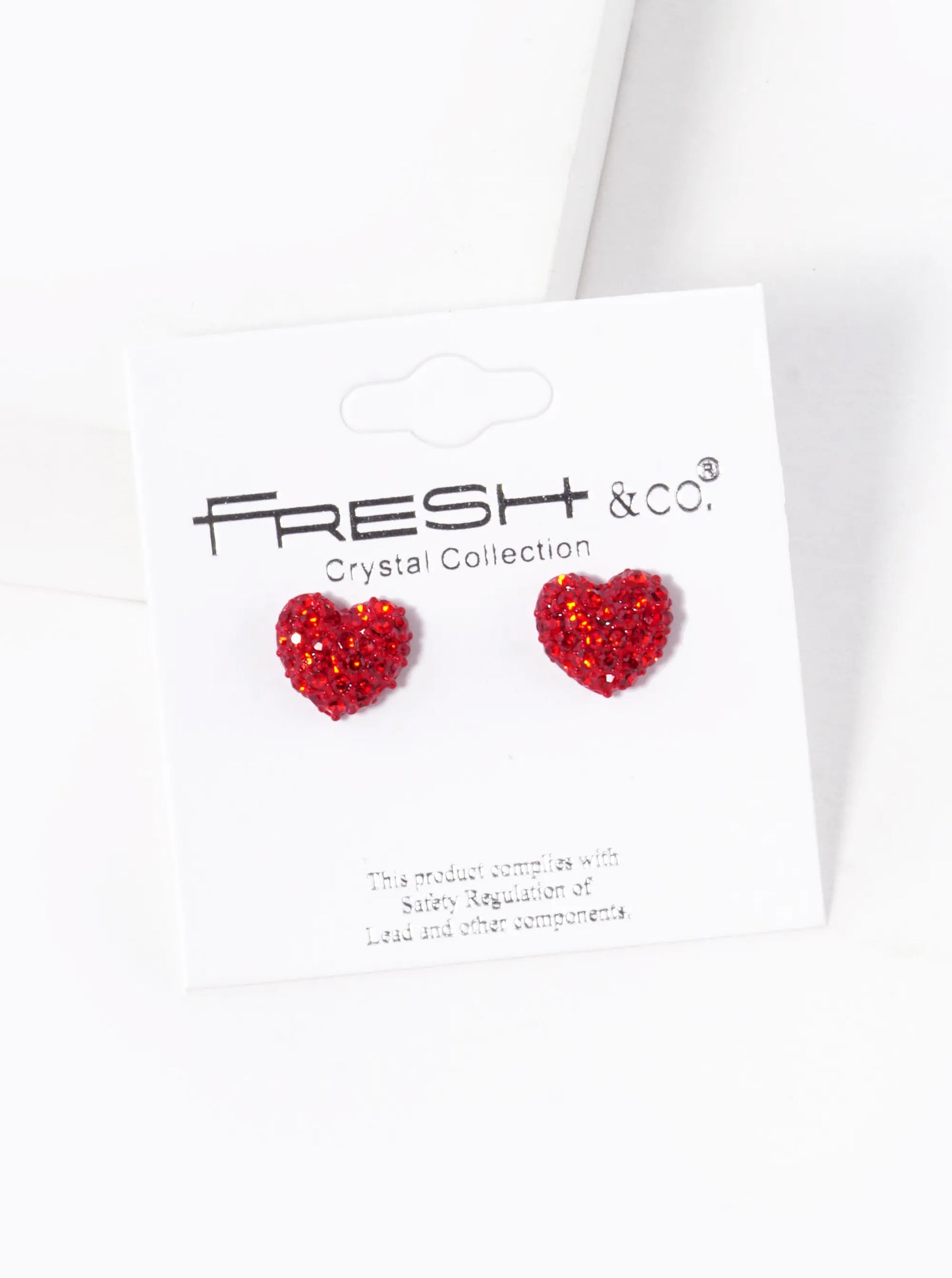 Crystal Pave 9mm Puffy Heart Stud Earrings